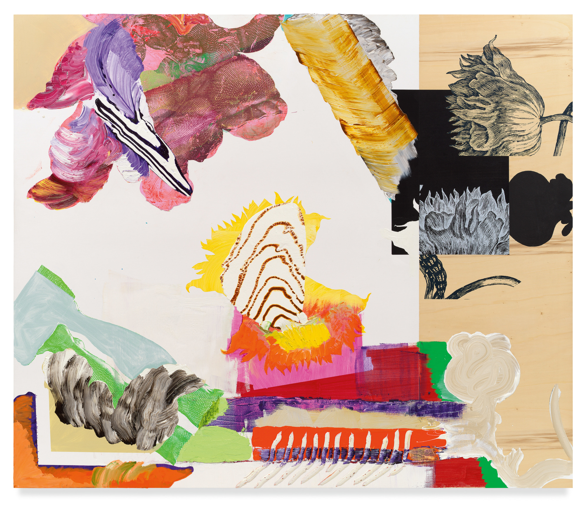 floredot F, 2023, Oil and silkscreen on wood, 67 x 78 3/4 inches, 170.2 x 200 cm,&nbsp;MMG#35745