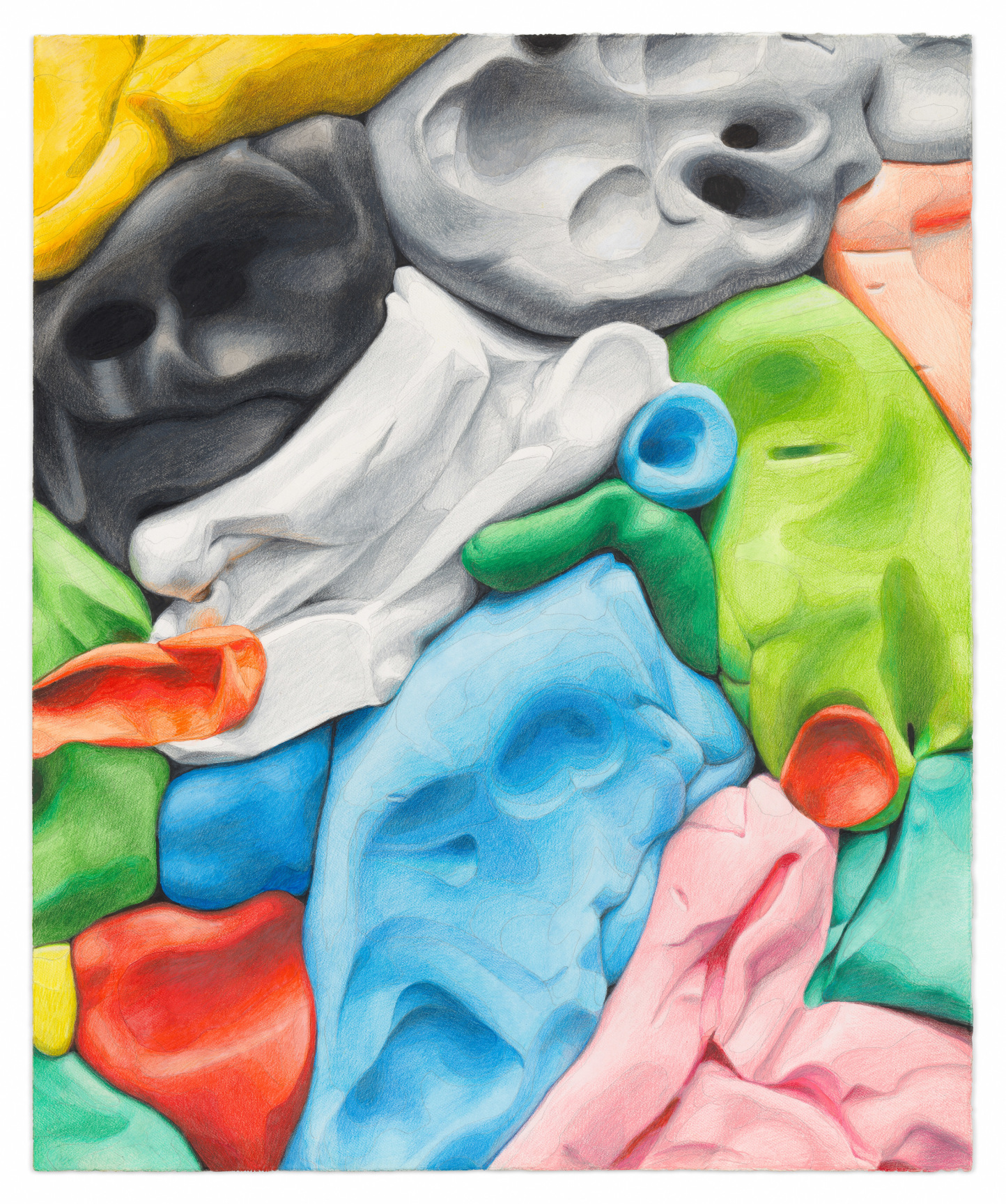 Modeling the Physical, 2023, Color pencil, graphite, crayon,