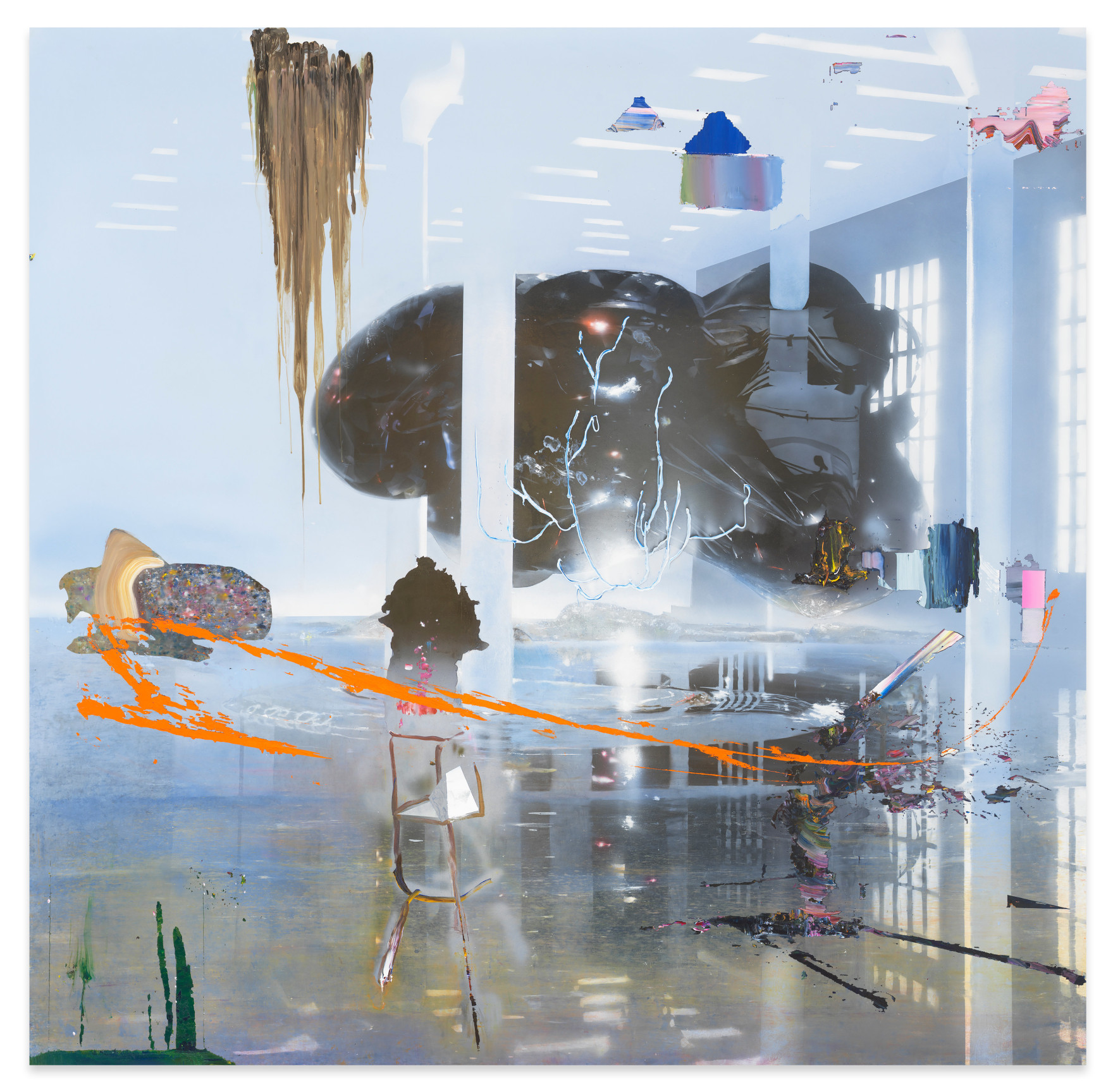 Cold Exit, 2020, Acrylic on canvas over panel,, 81 3/4 x 82 3/4 inches, 207.6 x 210.2 cm, MMG#32691