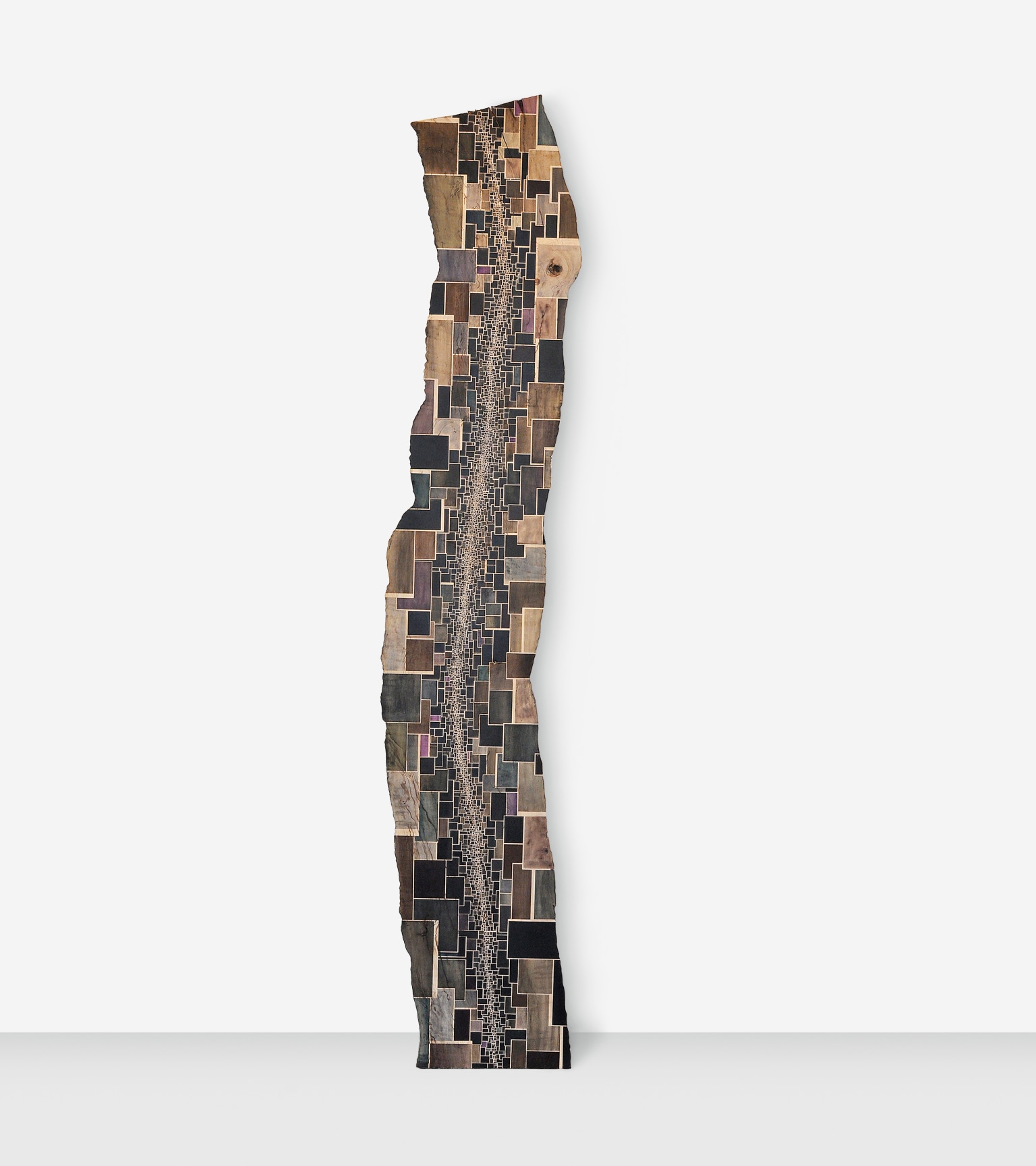 The Many Nights, 2016, Ink and acrylic on maple, 98 1/2 x 16 x 1 inches, 250.2 x 40.6 x 2.5 cm, MMG#29305