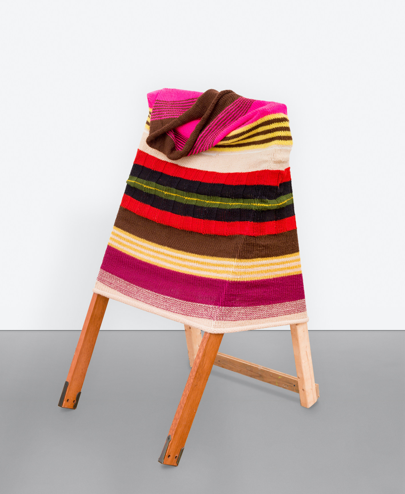 Tomashi Jackson, Untitled (Color Study I), 2016, Acrylic yarn and wood, 45 1/4 x 25 1/4 x 26 1/2 inches, 114.9 x 64.1 x 67.3 cm, MMG#33079