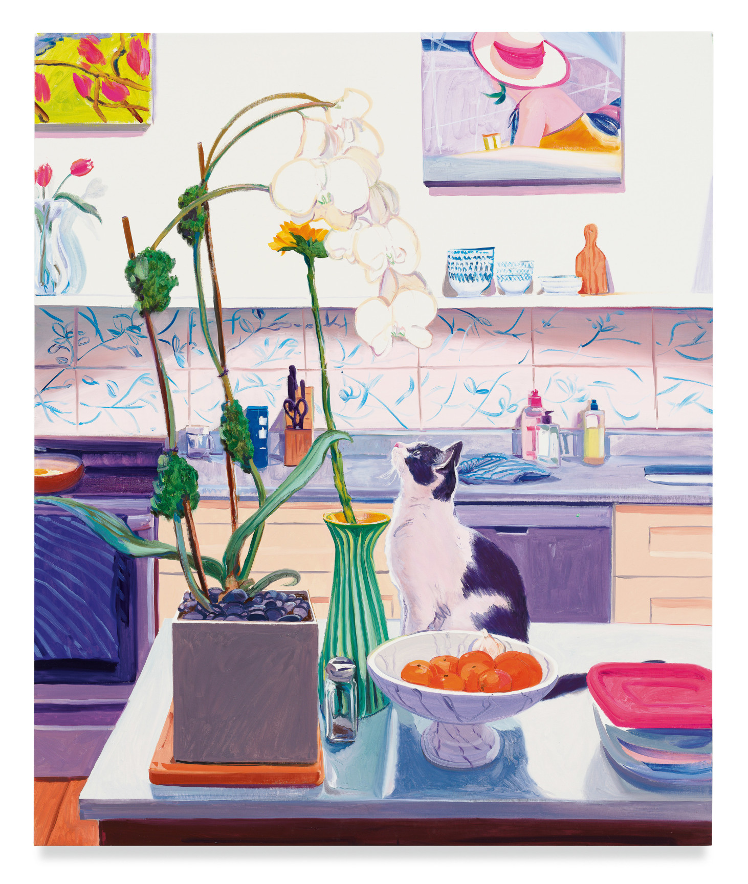 Ozzy and the Orchid, 2023, Oil on linen, 60 x 50 inches, 152.4 x 127 cm, MMG#35637