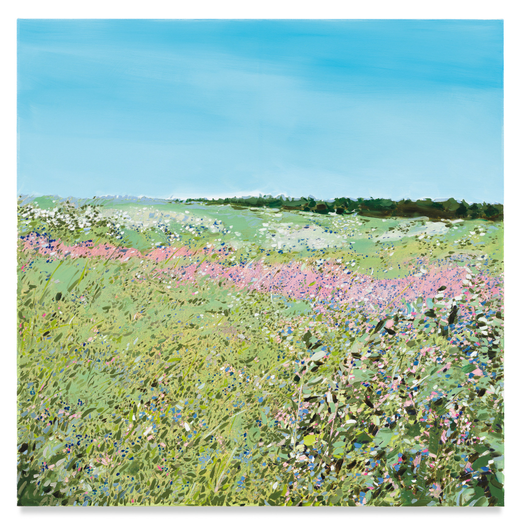 Blueberries, 2019, Mixed media oil on canvas, 35 x 35 inches, 88.9 x 88.9 cm, MMG#32052