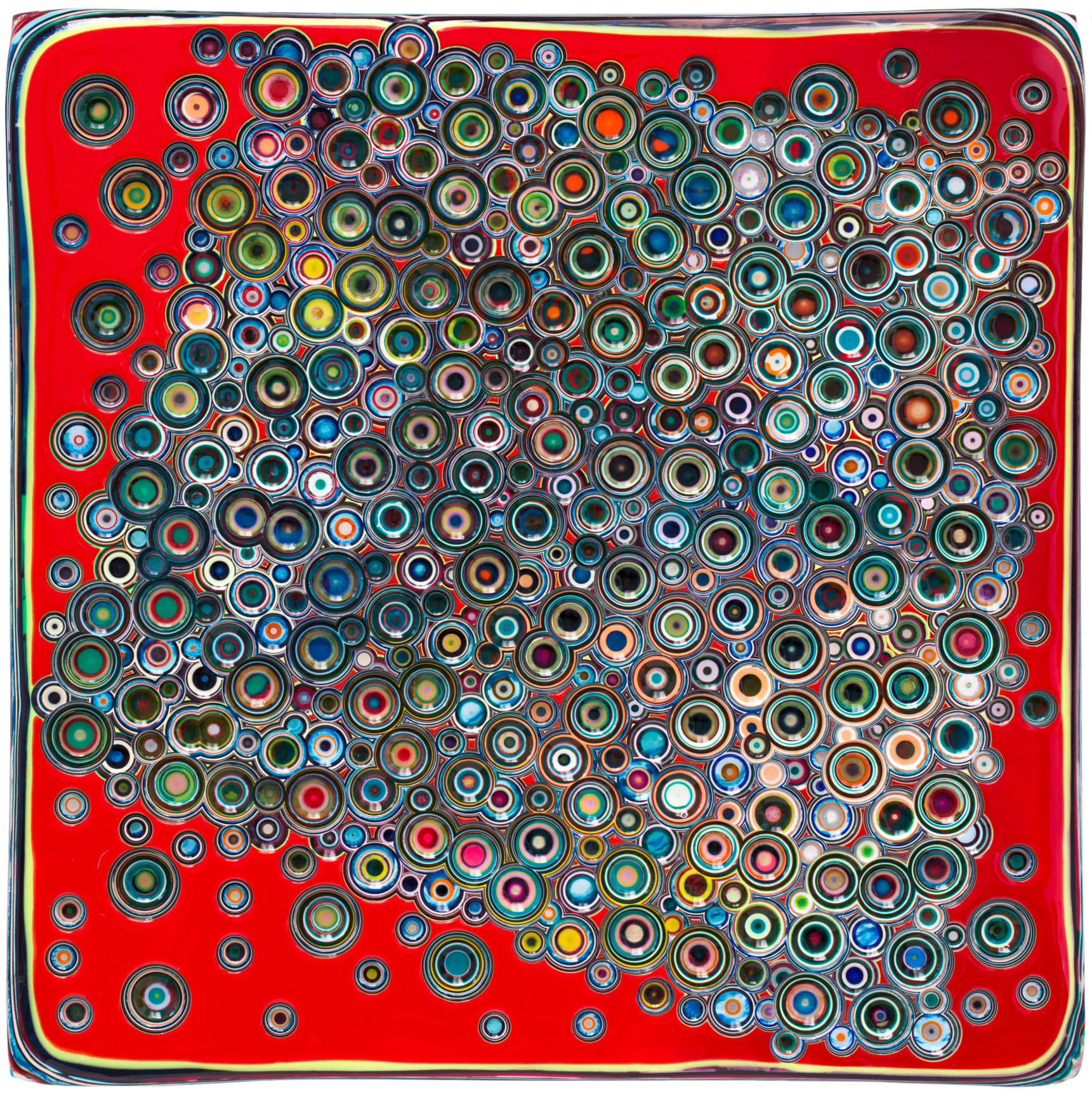 Markus Linnenbrink, ANDITHINKMYHEADISMELTING, 2013, Epoxy resin and pigments on wood, 28 x 28 inches, 71.1 x 71.1 cm, A/Y#20970