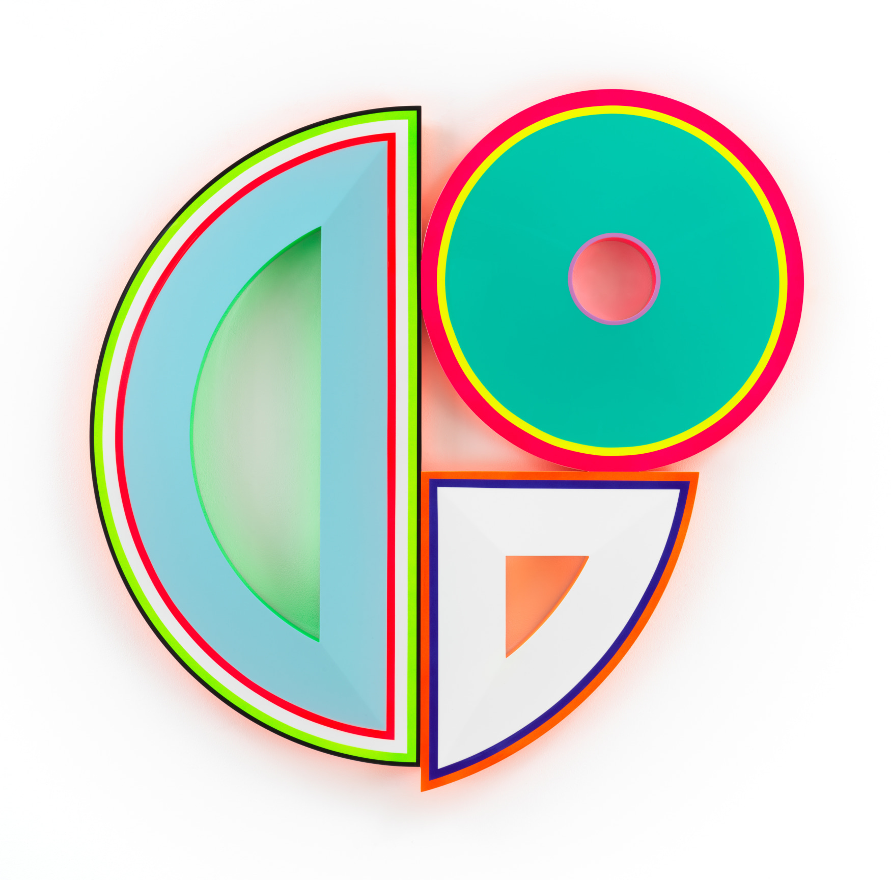 Beverly Fishman, Untitled (Pain, Pain, ADHD), 2022, Urethane paint on wood, 42 x 42 3/4 inches, 106.7 x 108.6 cm, MMG#34500