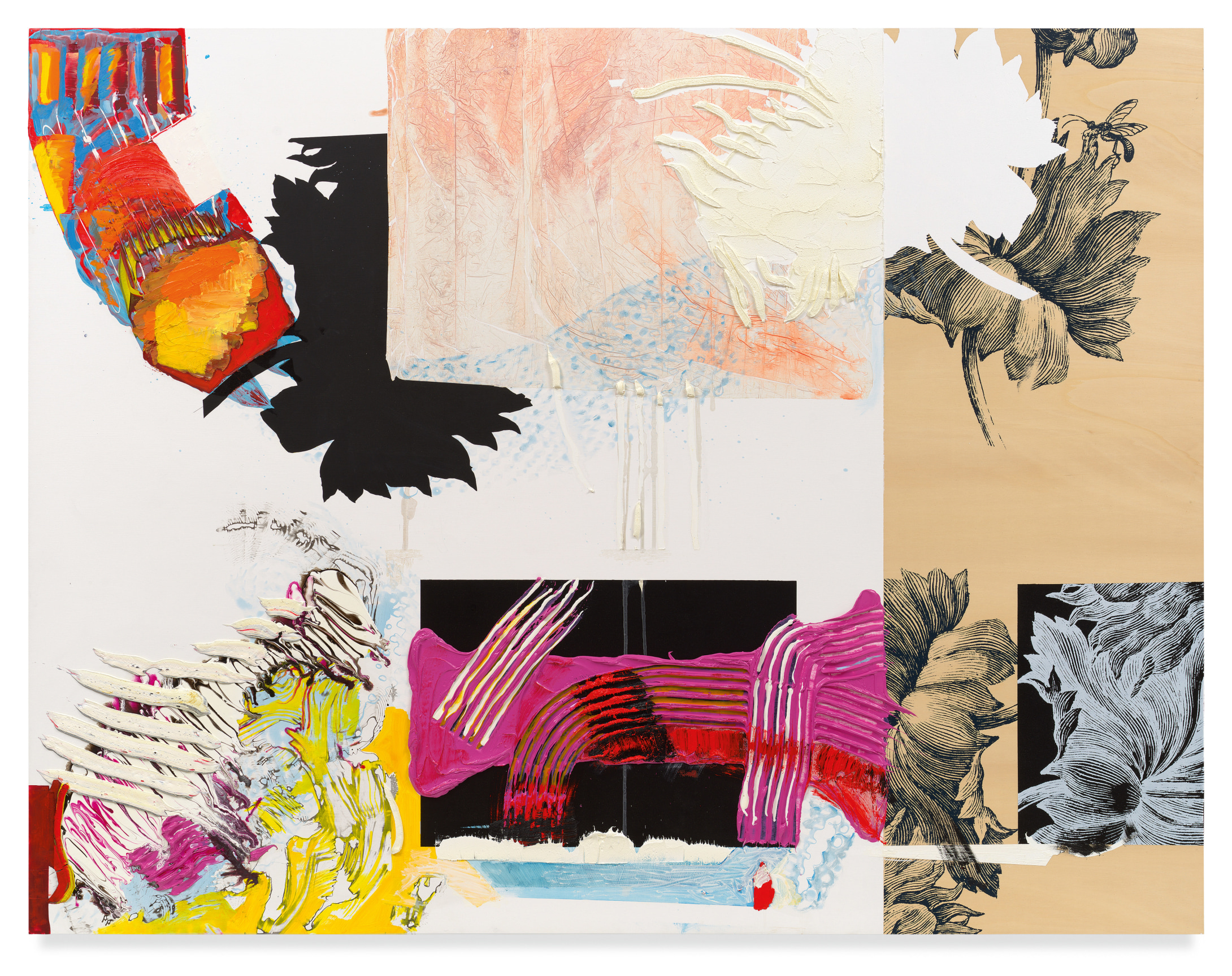 floredot E, 2023, Oil and silkscreen on wood, 67 x 86 5/8 inches, 170.2 x 220 cm, MMG#35690