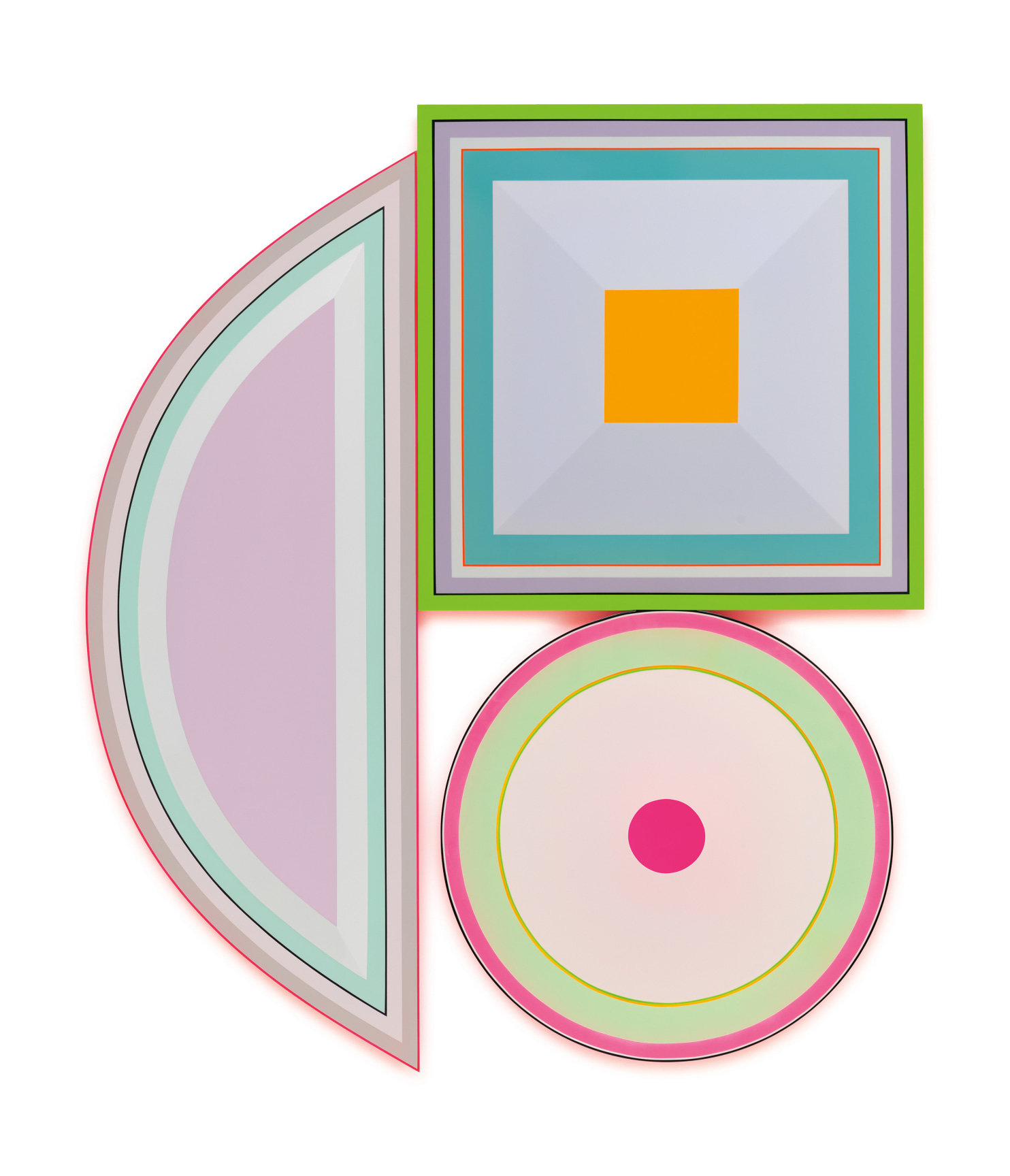 Untitled (Abortion, Depression, Abortion), 2022, Urethane paint on wood,