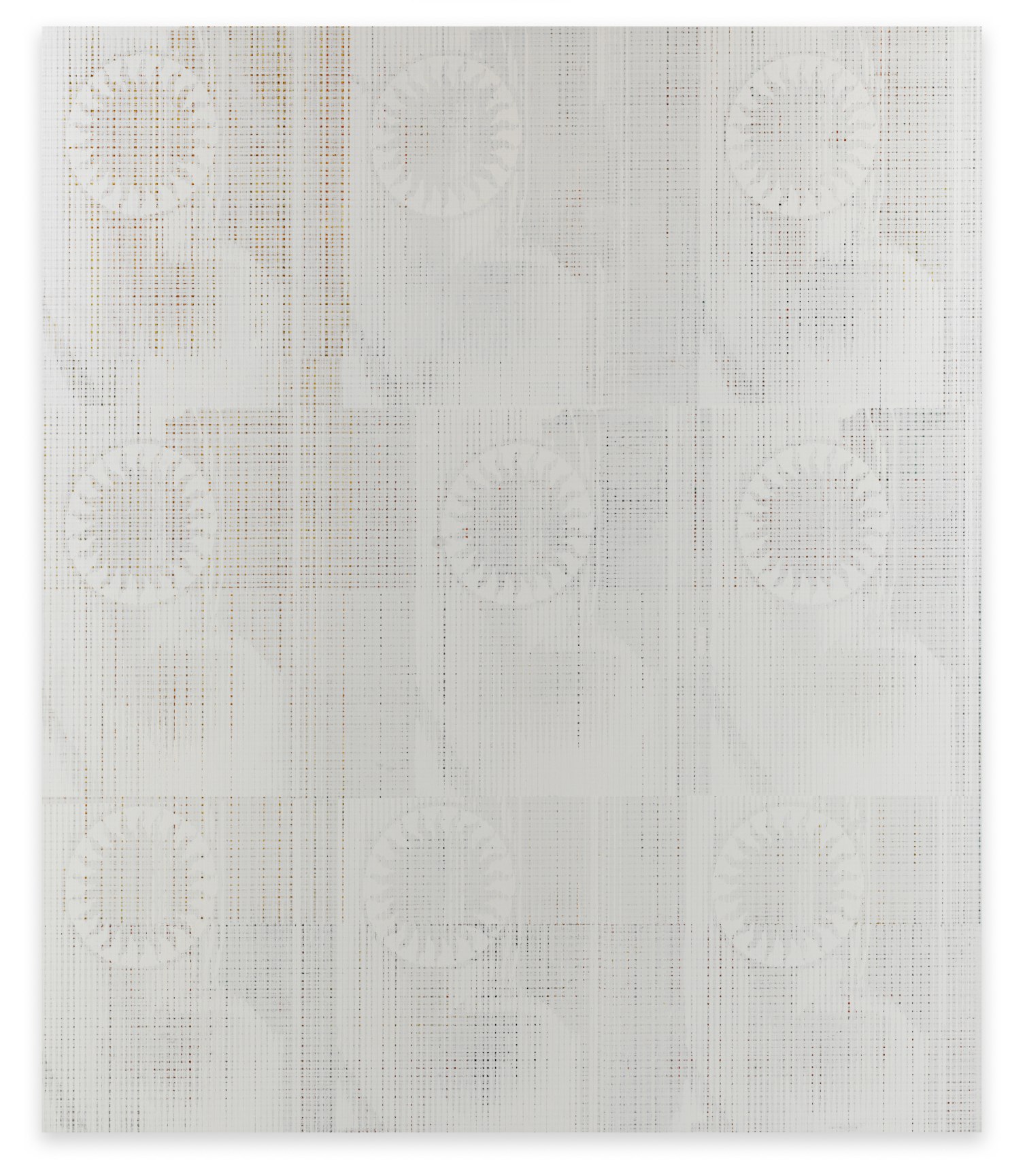 Aggregate 1 (dim token), 2023, Acrylic on canvas over panel, 80&nbsp; x 68 inches, 203.2 x 172.7 cm, MMG#35018