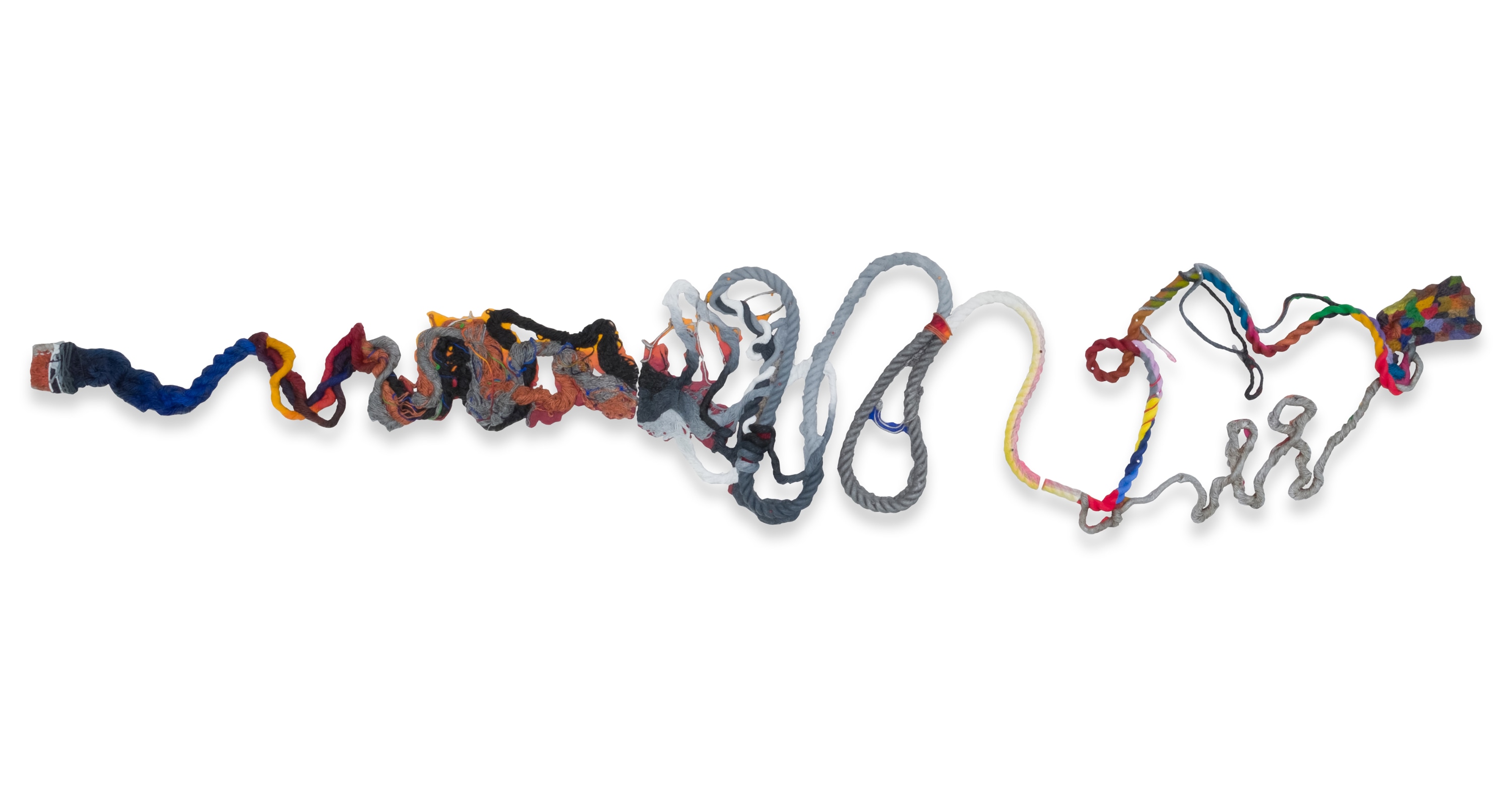 (itself; as far) Position, 2019, Oil and enamel paint, graphite on cast aluminum, 36 x 170 x 2 inches, 91.4 x 431.8 x 5.1 cm