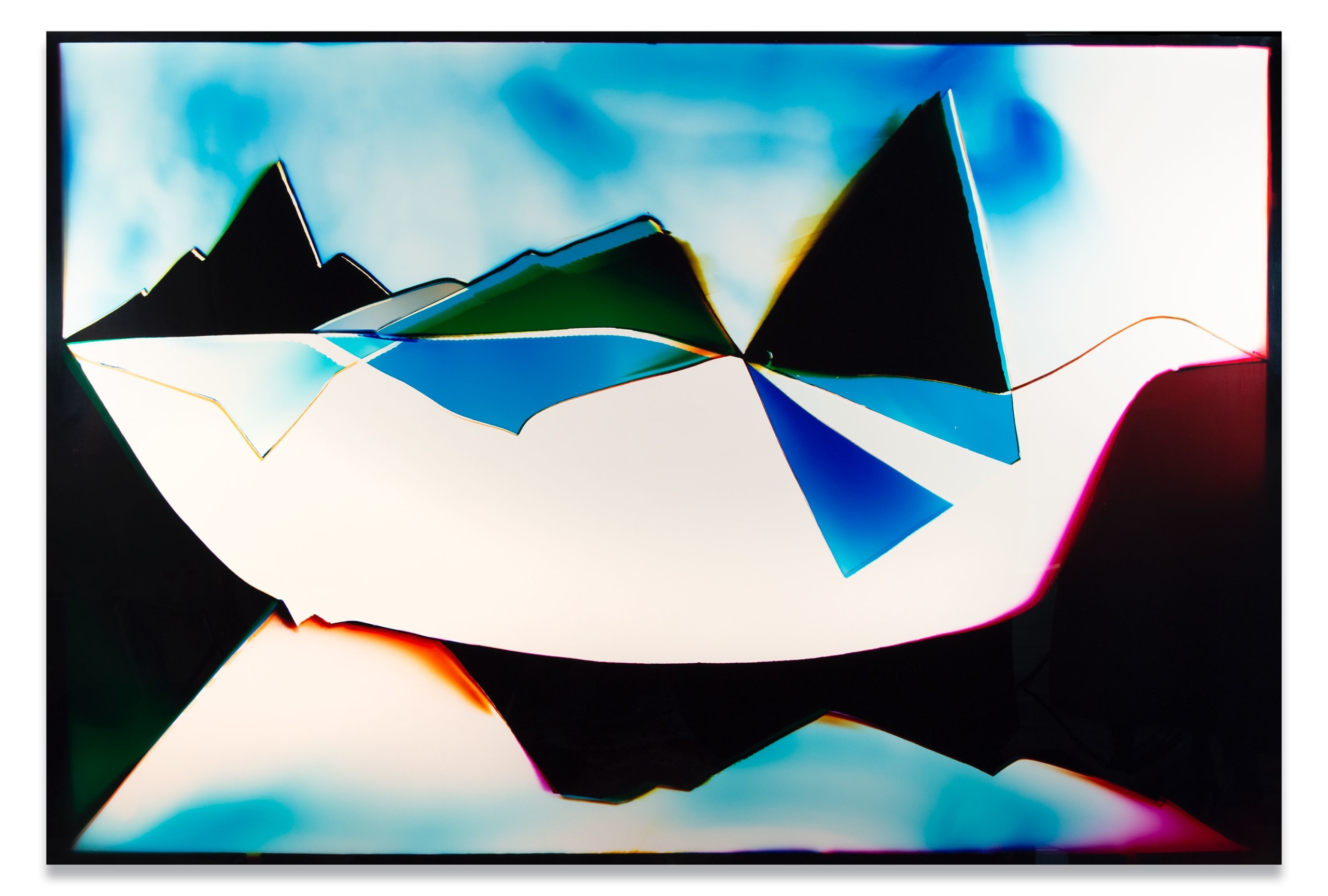 Swan Landscape, 2021, Analog Chromogenic Photogram, on Fujiclear, Unique, 49 3/8 x 74 1/4 inches, 125.4 x 188.6 cm, MMG#33423