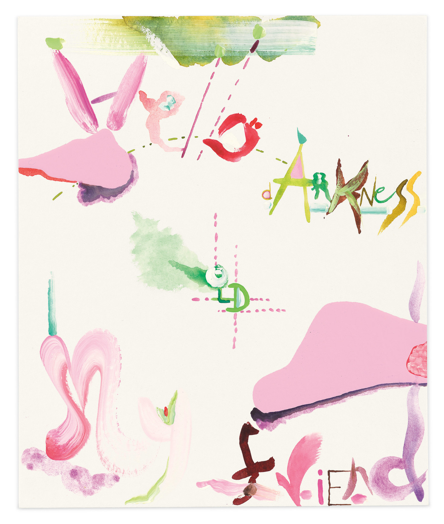 Drawing (hello darkness, my old friend), 2021, Gouache, watercolor and acrylic on paper, 11 3/4 x 9 7/8 inches, 30 x 25 cm, MMG#34621