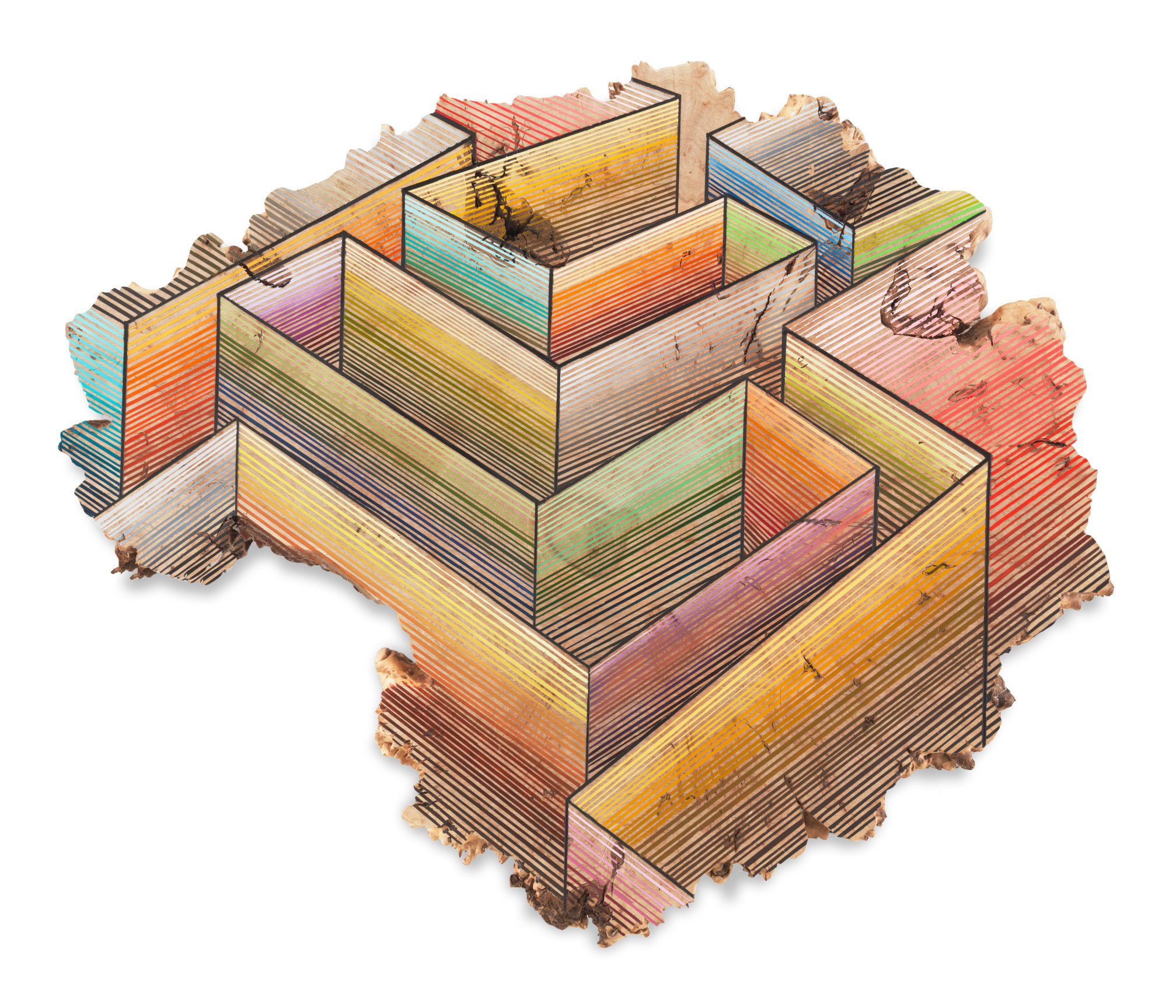 Different Shades of Light, 2016, Acrylic on maple, 26 x 31 inches, 66 x 78.7 cm, MMG#28865