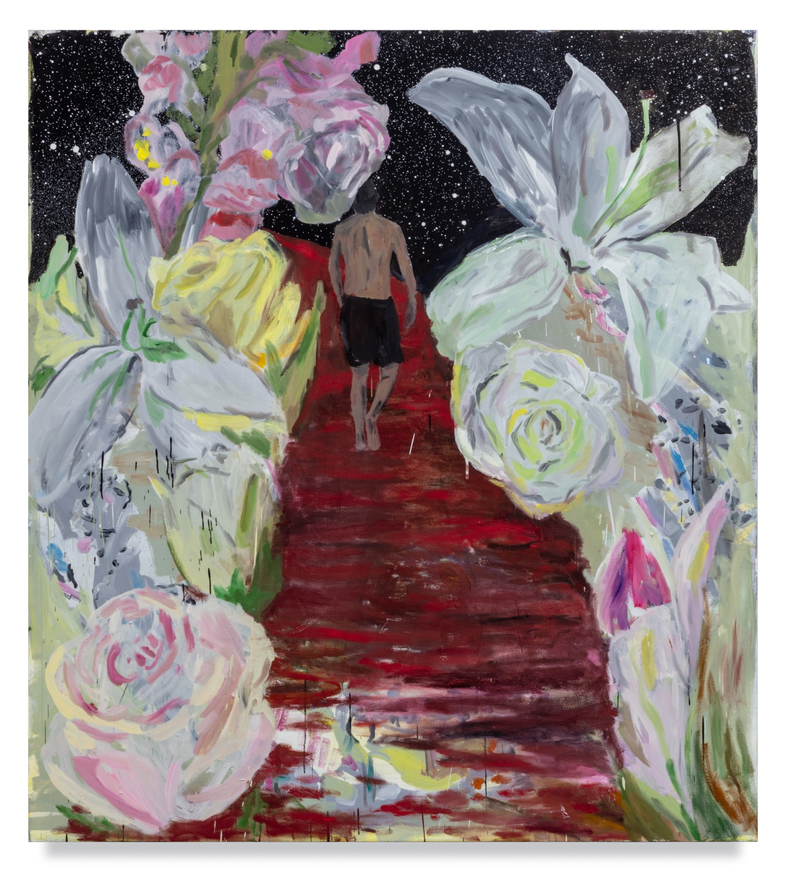 The Thin Line, 2022, Oil and wax on canvas, 70 x 63 inches, 177.8 x 160 cm, MMG#34649