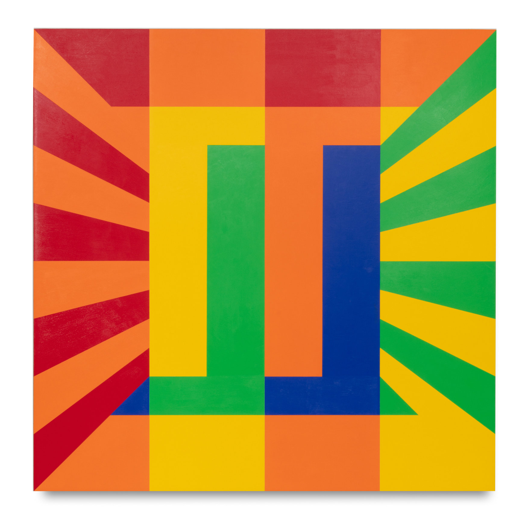 Untitled (4,8,2), 2019, Acrylic paint on canvas over aluminum panel,