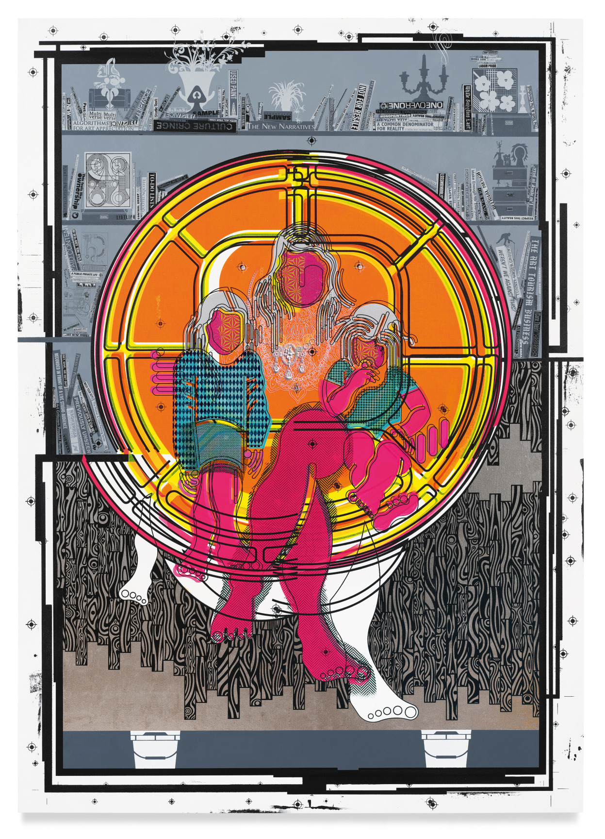 Mother and Child Painting, 2022, Acrylic and metal leaf on canvas, 84 x 60 inches, 213.4 x 152.4 cm, MMG#34681