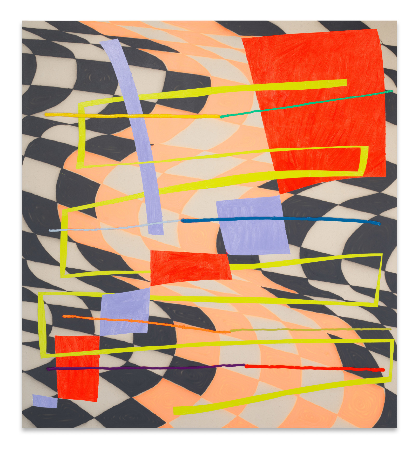 Upward Descent, 2021, Acrylic and oil on canvas, 66 x 61 inches, 167.6 x 154.9 cm, MMG#33557