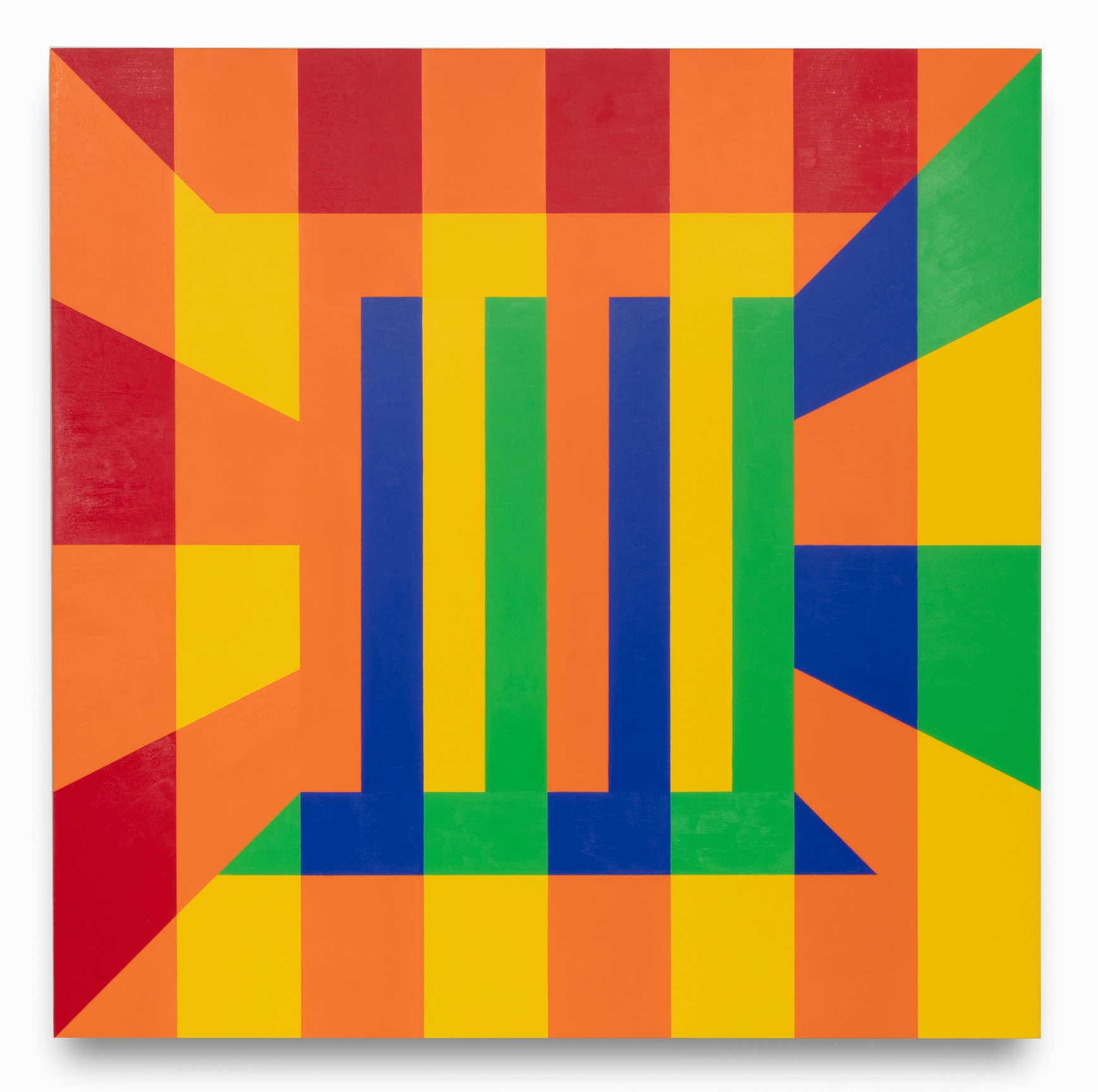 Untitled (8,2,4), 2019, Acrylic paint on canvas over aluminum panel,