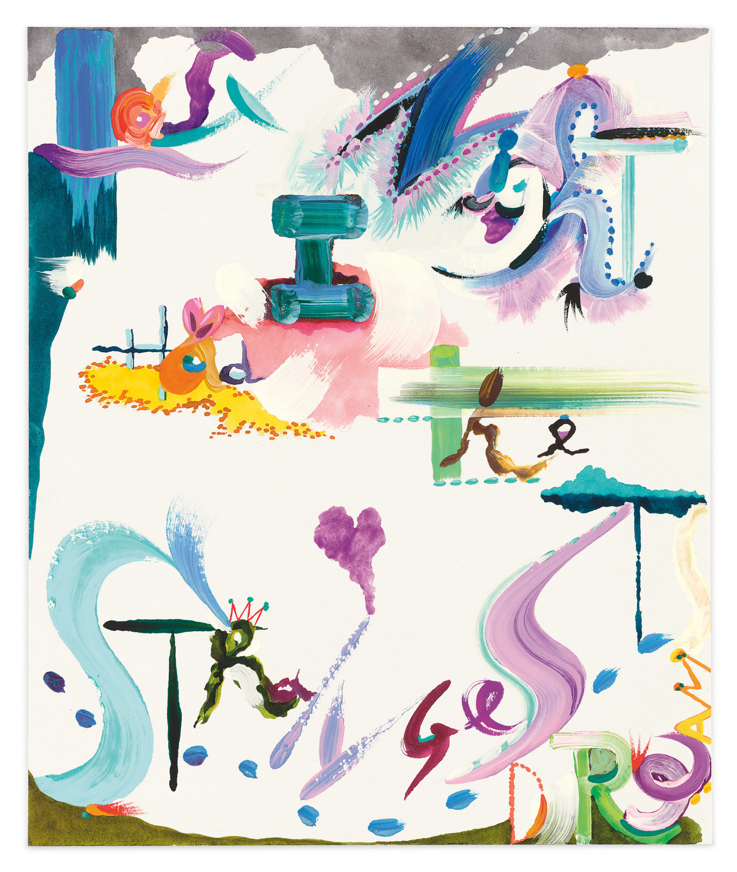 Drawing (last night I had the strangest dream), 2022, Gouache and watercolor on paper, 11 3/4 x 9 7/8 inches, 30 x 25 cm, MMG#34627