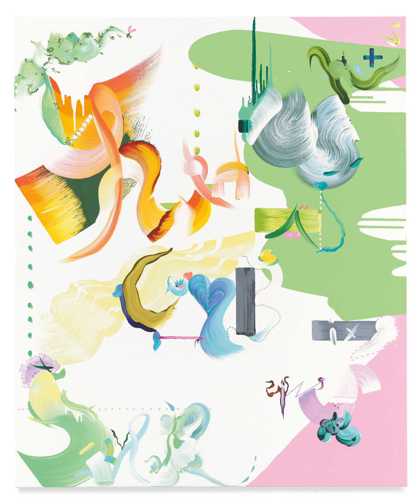 Then whets, and combs its silver wings, 2022, Oil and acrylic on linen, 60 x 50 inches, 152.4 x 127 cm, MMG#34371