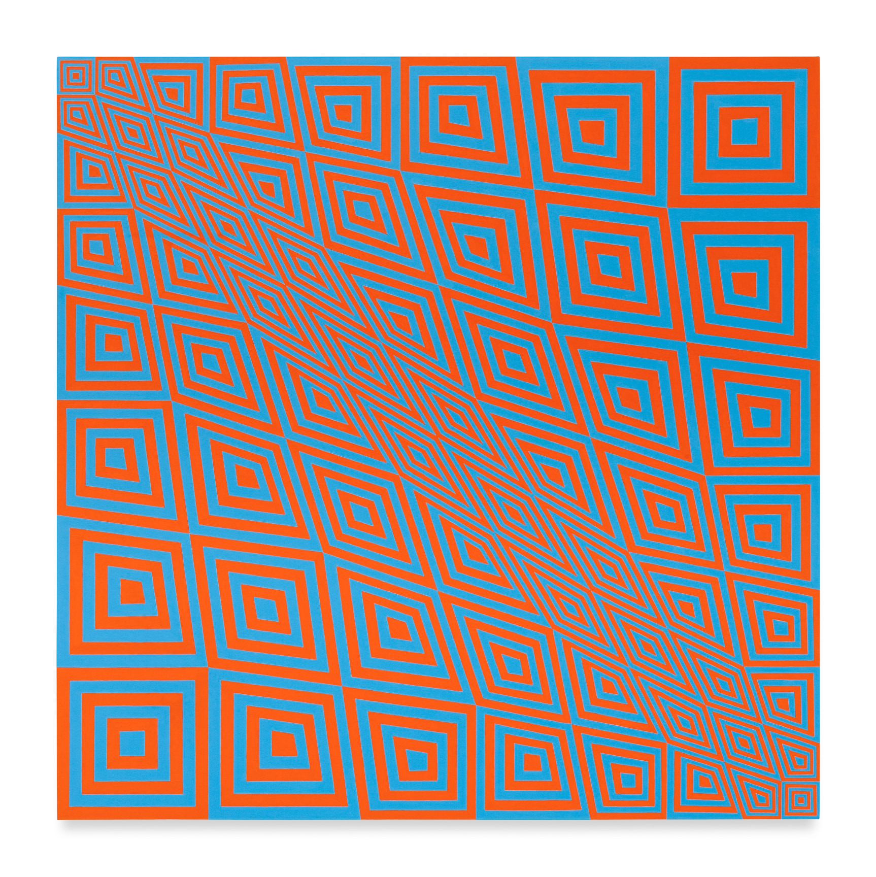 Untitled (orange 1655, blue 798), 2008, Acrylic latex paint on canvas over panel,