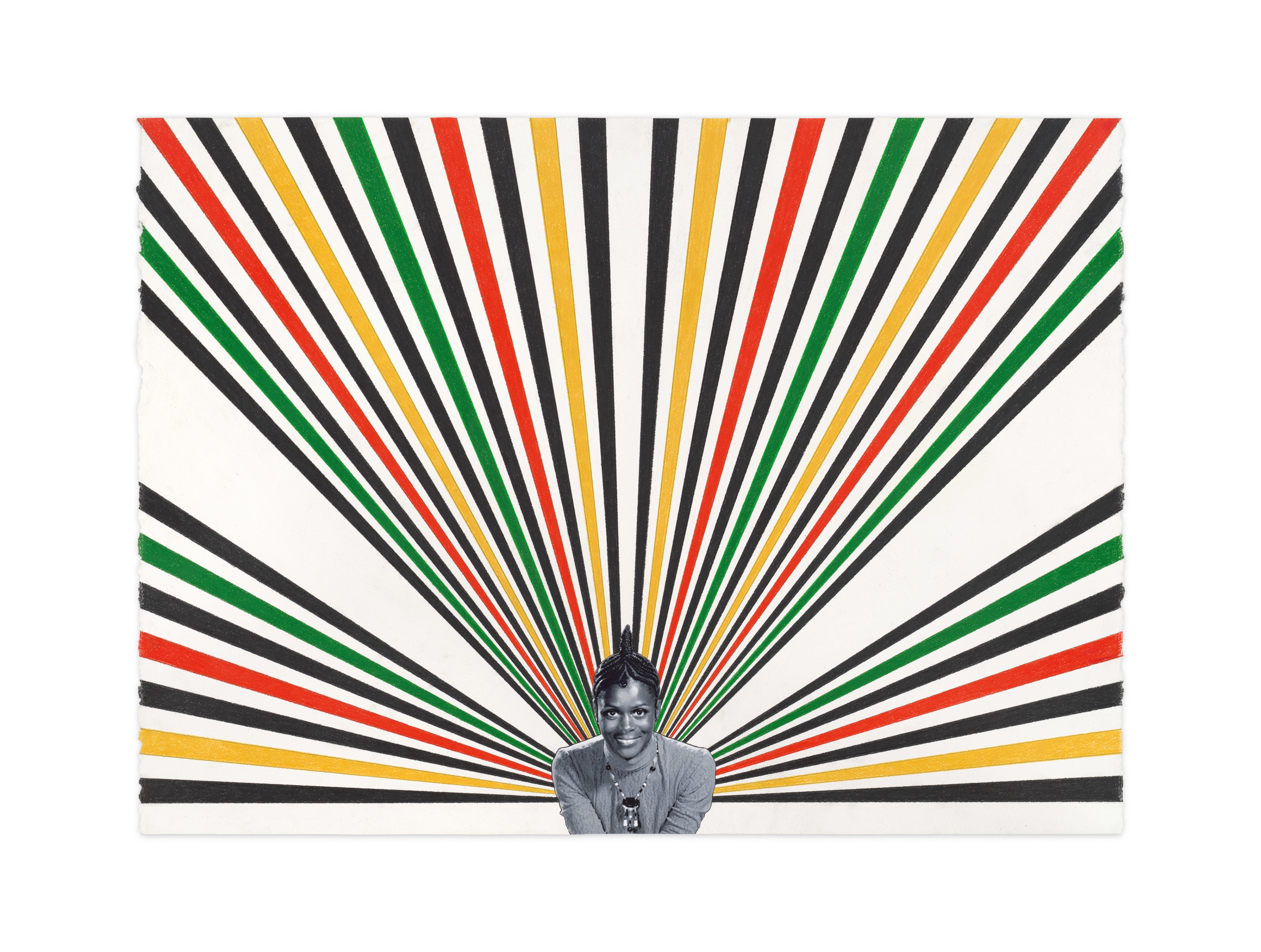 Cicely, 2022, Color pencil and photograph collage on paper, 22 x 30 inches, 55.9 x 76.2 cm, MMG#34931