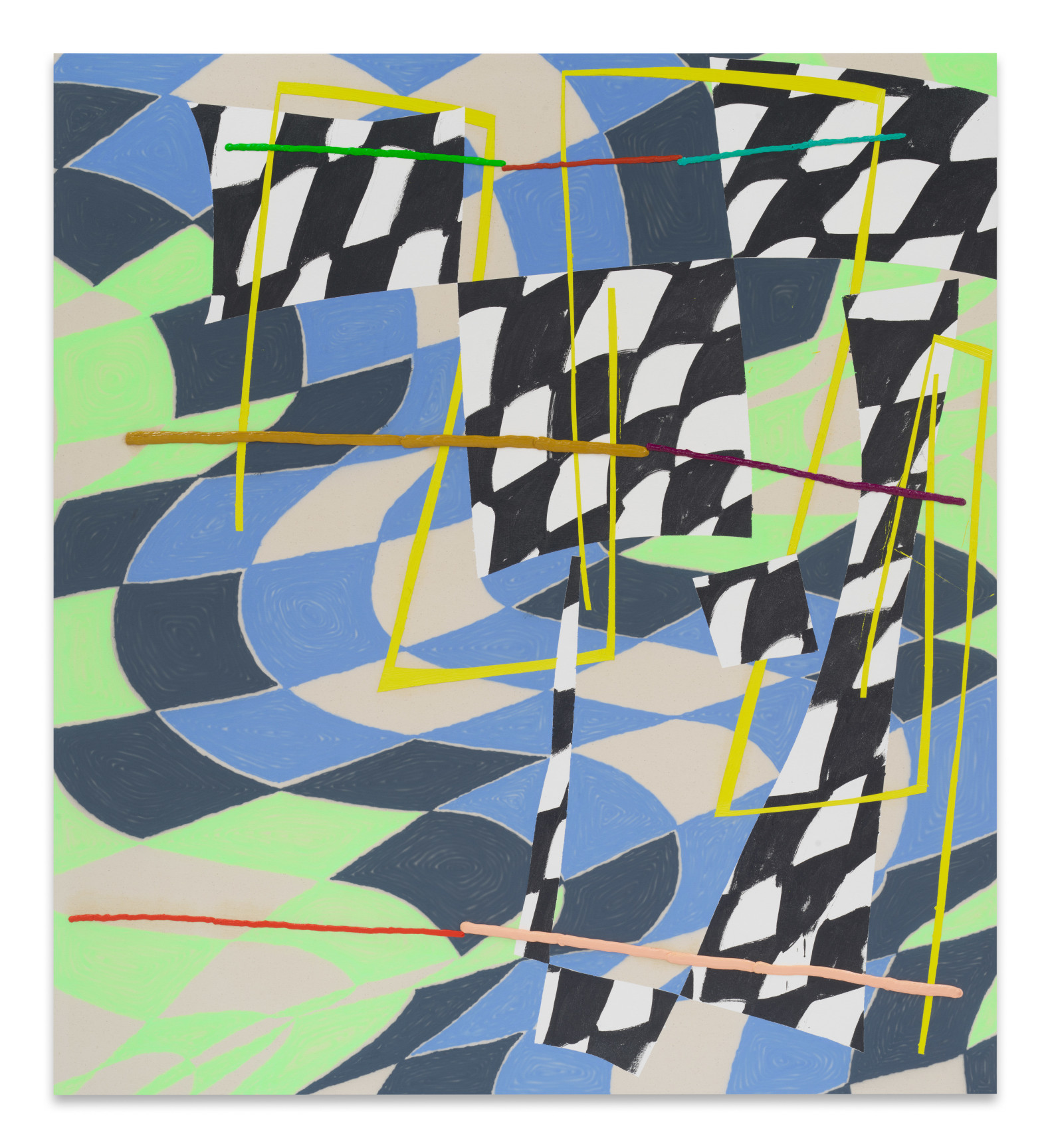 Minty Stack, 2021, Acrylic and oil on canvas, 64 x 58 inches,162.6 x 147.3 cm, MMG#33551