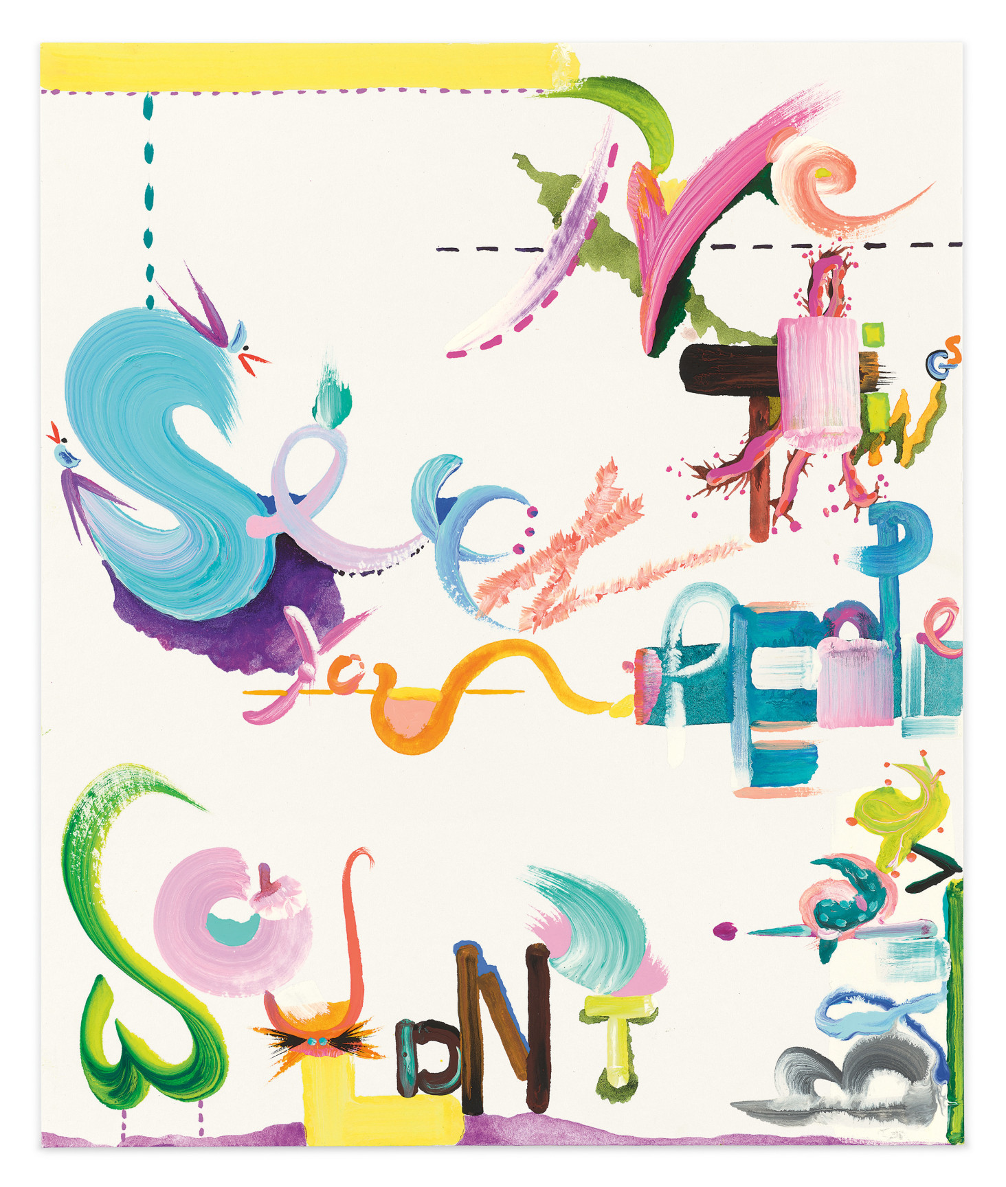 Drawing (i&#039;ve seen things you people wouldn&#039;t believe), 2022, Gouache and watercolor on paper, 11 3/4 x 9 7/8 inches, 30 x 25 cm, MMG#34622