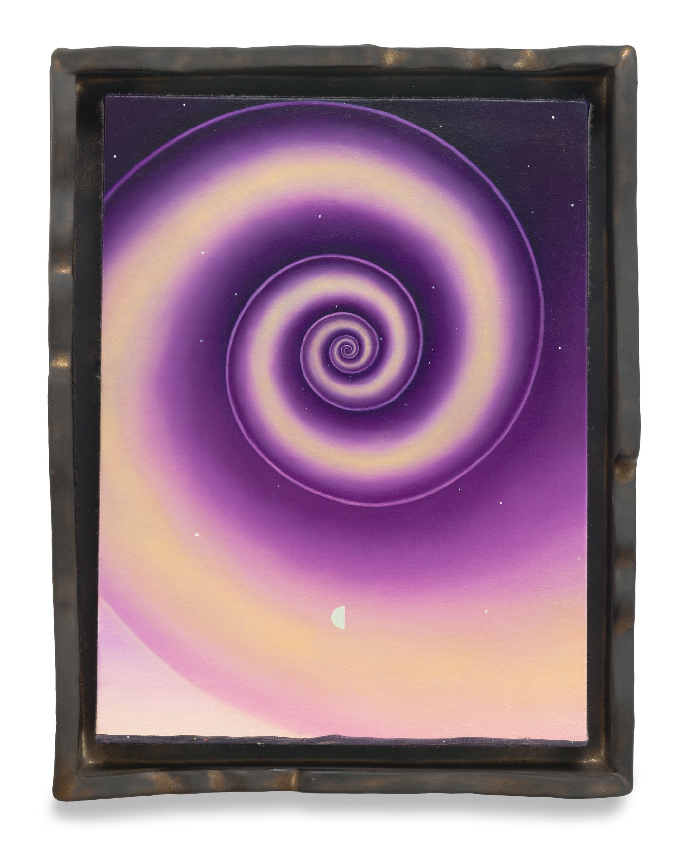 Crepuscule, 2025, Oil on linen in stoneware frame, 14 x 11 x 1 3/4 inches, 35.6 x 27.9 x 4.4 cm, MMG#37747