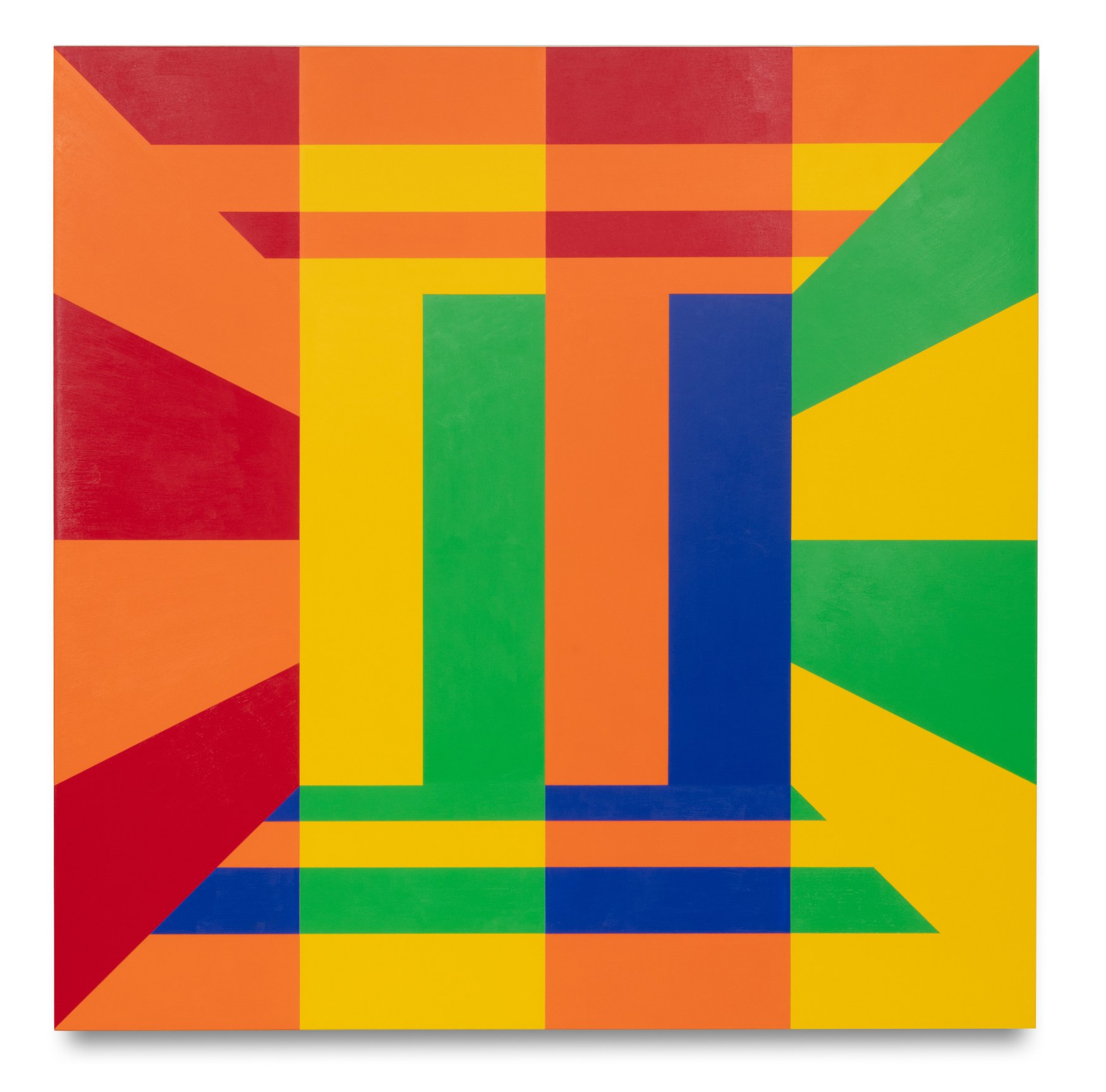 Untitled (4,4,4), 2019, Acrylic paint on canvas over aluminum panel,