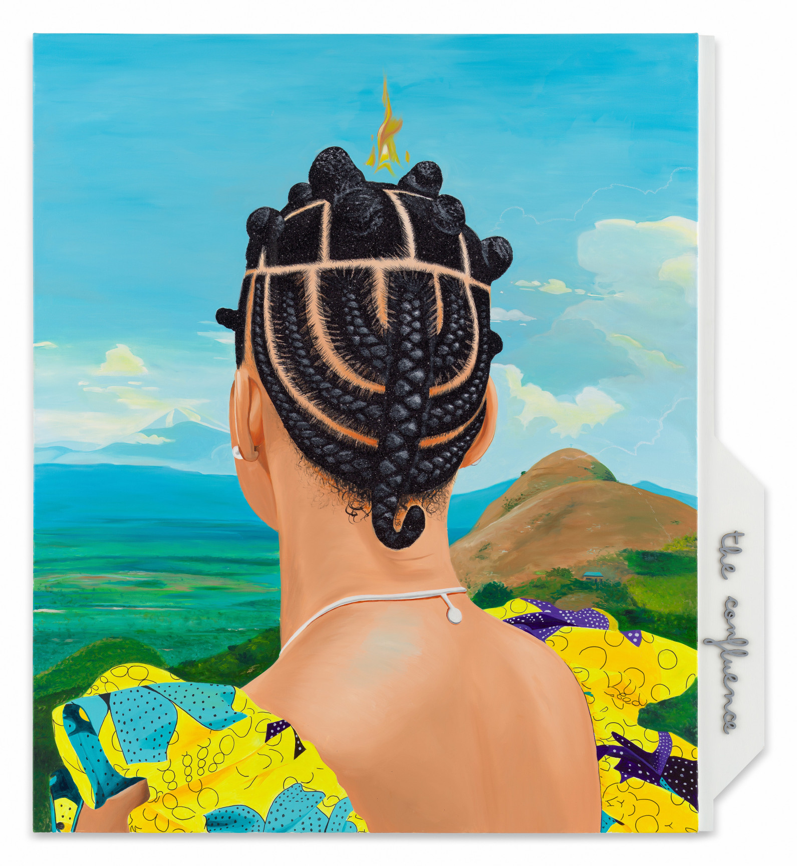 Menorah&#039;s Volta: A Light That Speaks, 2023, Oil, acrylic, and glitter on canvas, 72 x 66 inches, 182.9 x 167.6 cm,&nbsp;MMG#36851