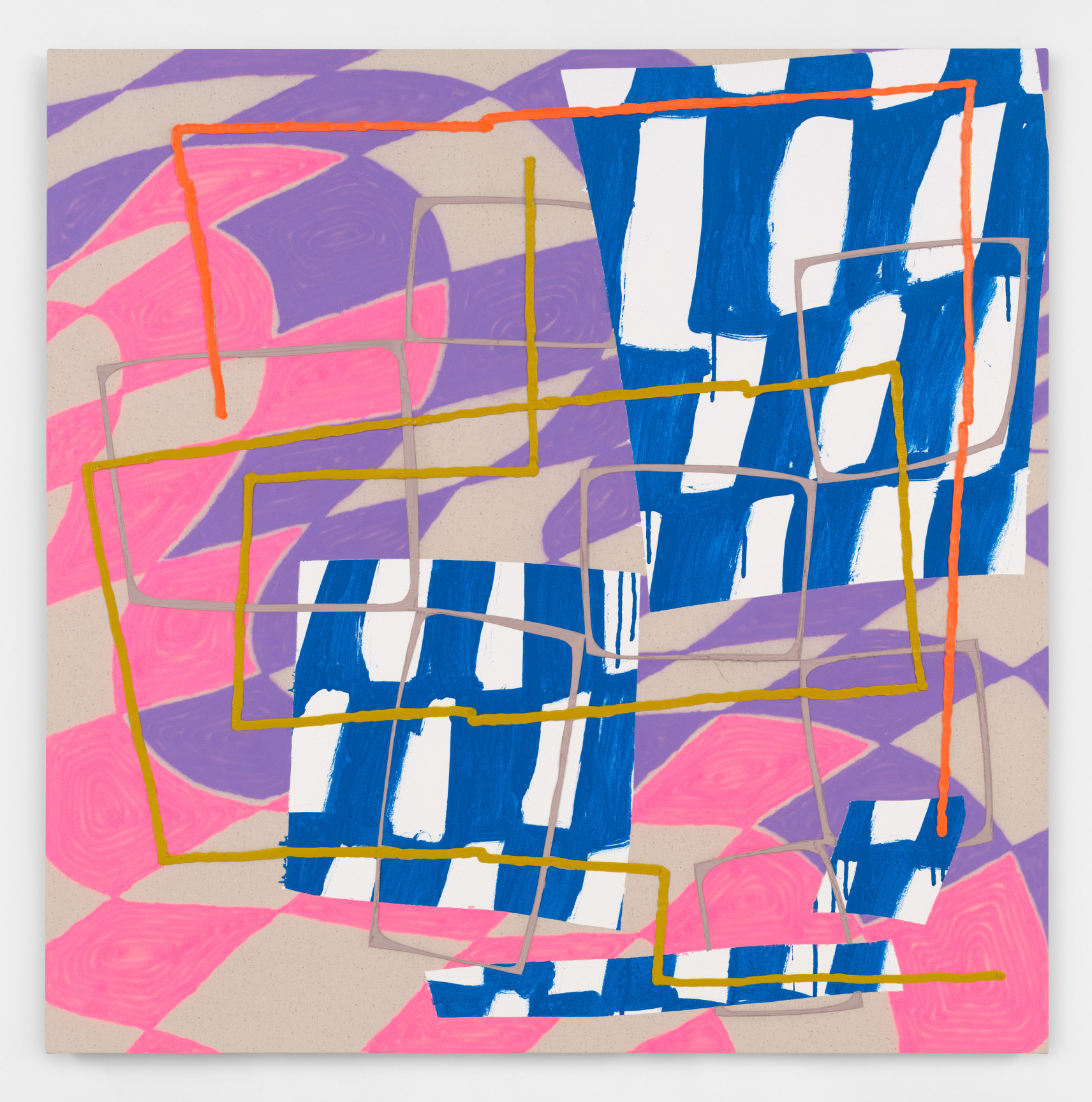 Blue Lea, 2021, Acrylic and oil on canvas, 36 x 36 inches, 91.4 x 91.4 cm, MMG#34572