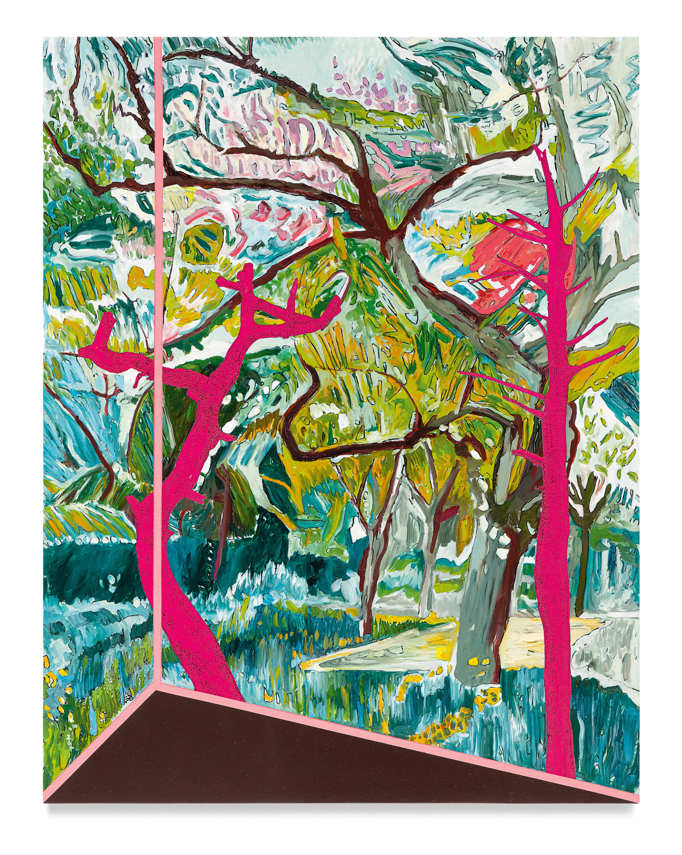 Veduta (Amiet Baumgarten), 2021, Ink and oil on linen on hybrid panel, 45 x 35 inches, 114.3 x 88.9 cm, MMG#33218