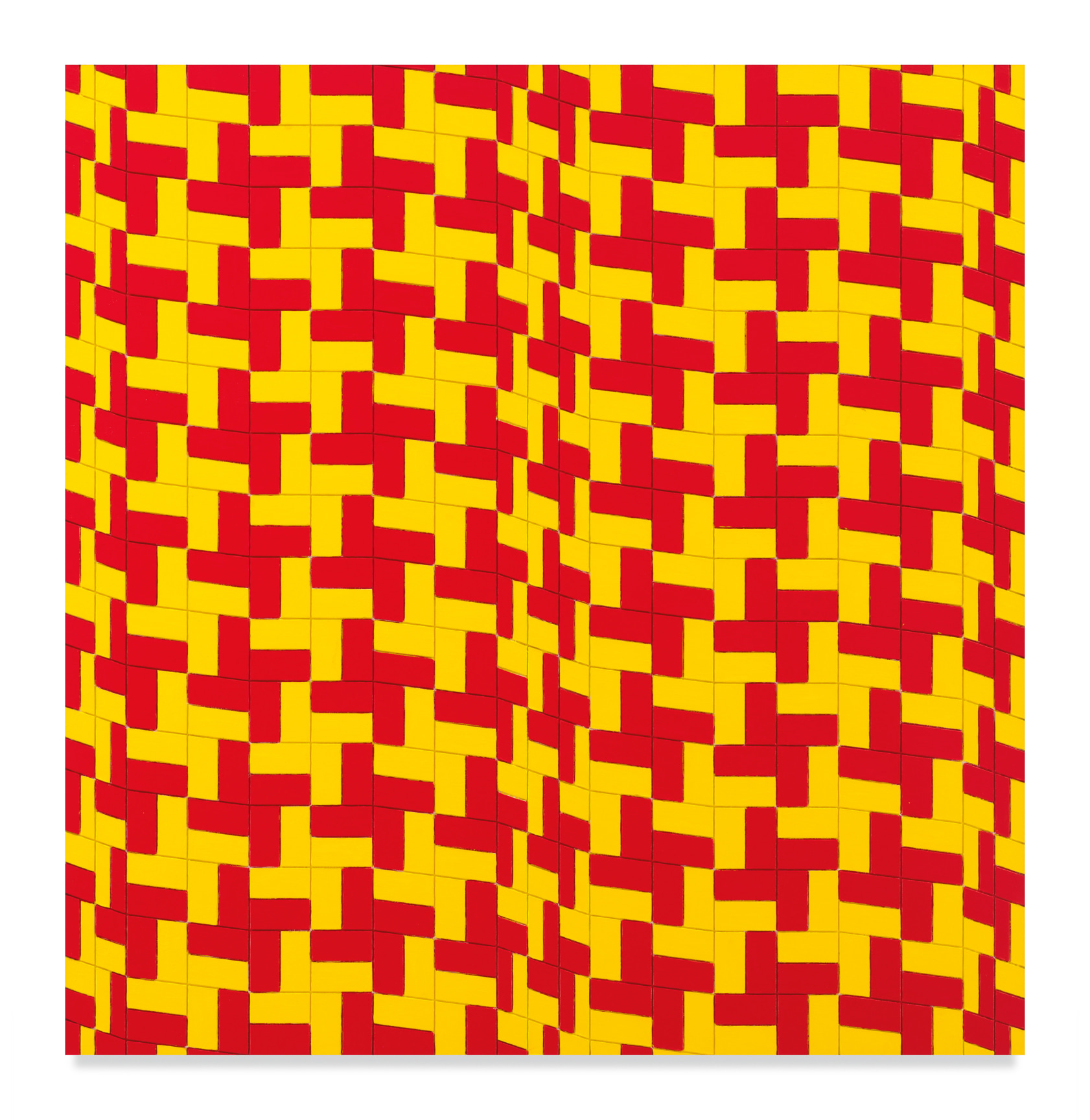 Untitled (0215), 2015 - 2022, Acrylic latex paint on cnc milled mdf panel, 48 x 46 1/2 inches, 121.9 x 118.1 cm, (MMG#34984)