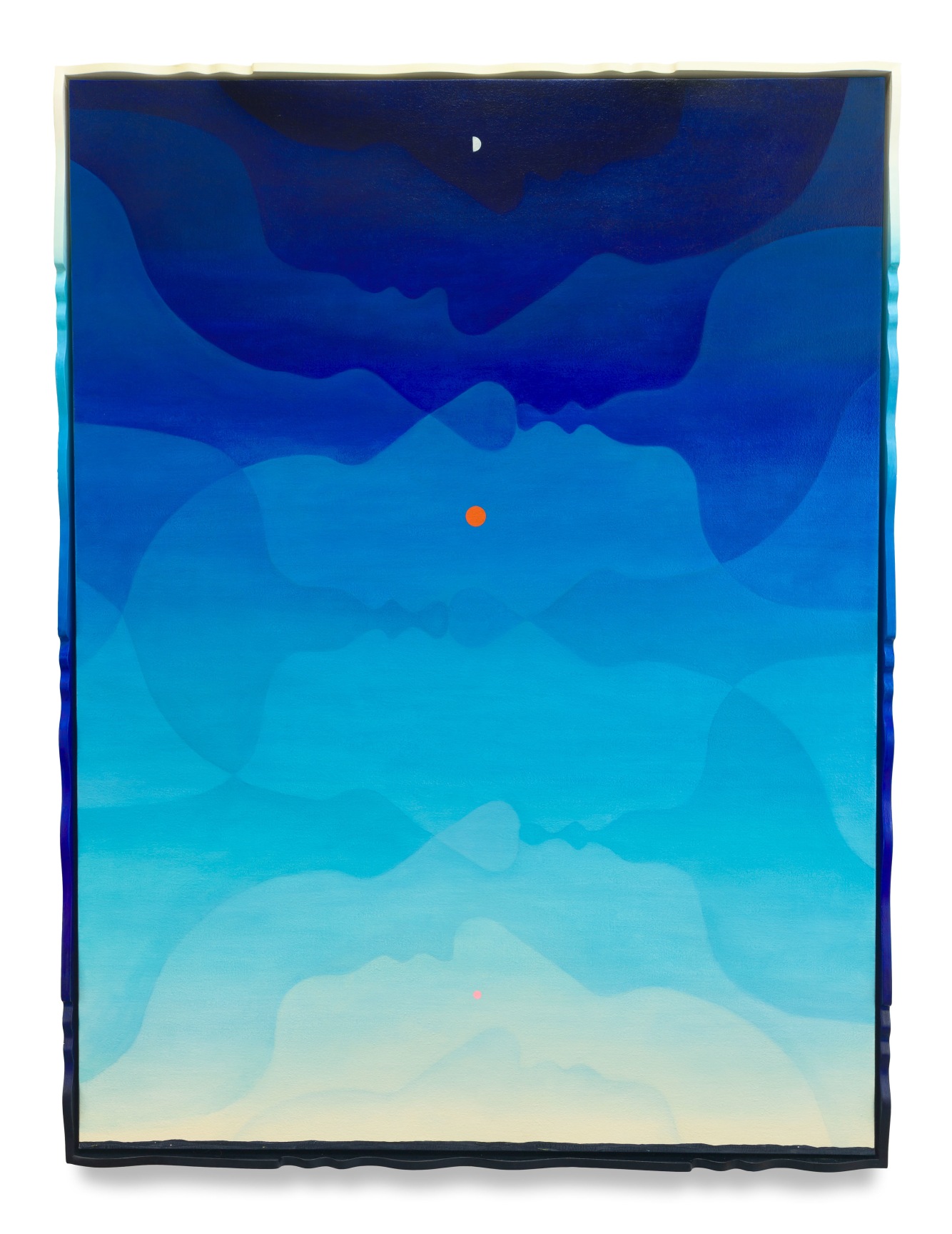 Ad Infinitum, 2025, Oil on linen in painted wood frame, 61 1/2 x 46 1/2 x 2 inches,