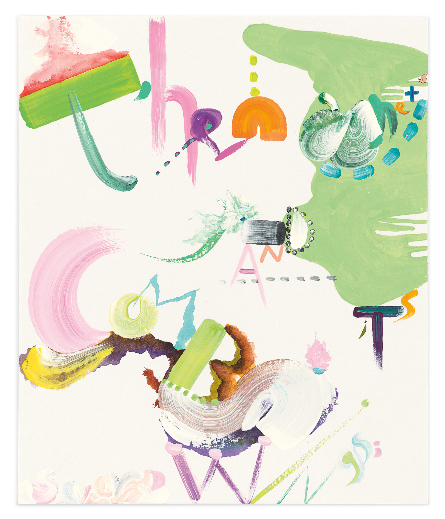 Drawing (then whets, and combs its silver wings), 2021, Gouache, watercolor and acrylic on paper, 11 3/4 x 9 7/8 inches, 30 x 25 cm, MMG#34630