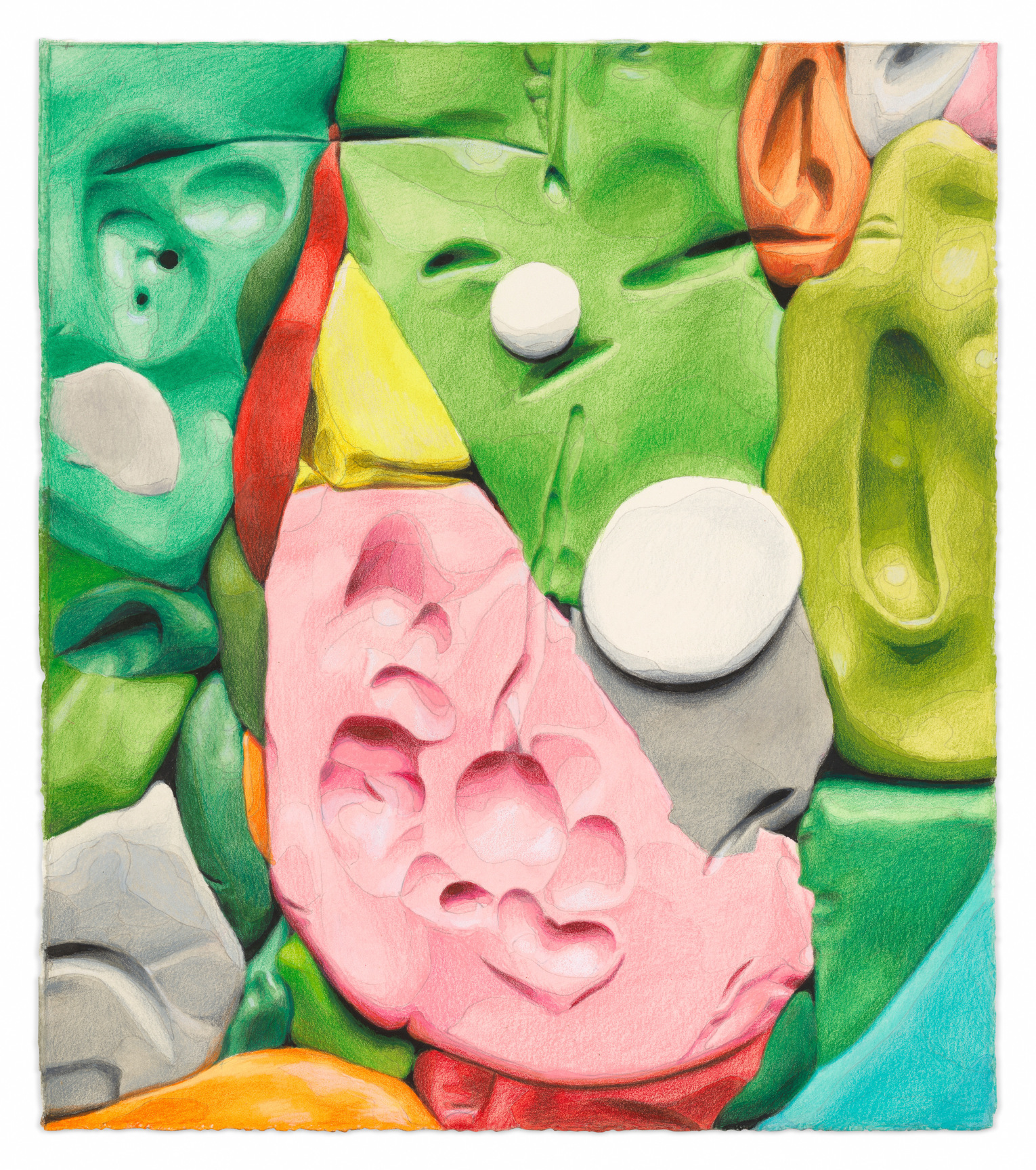 Robed in the Illusion, 2023, Watercolor and color pencil on paper,