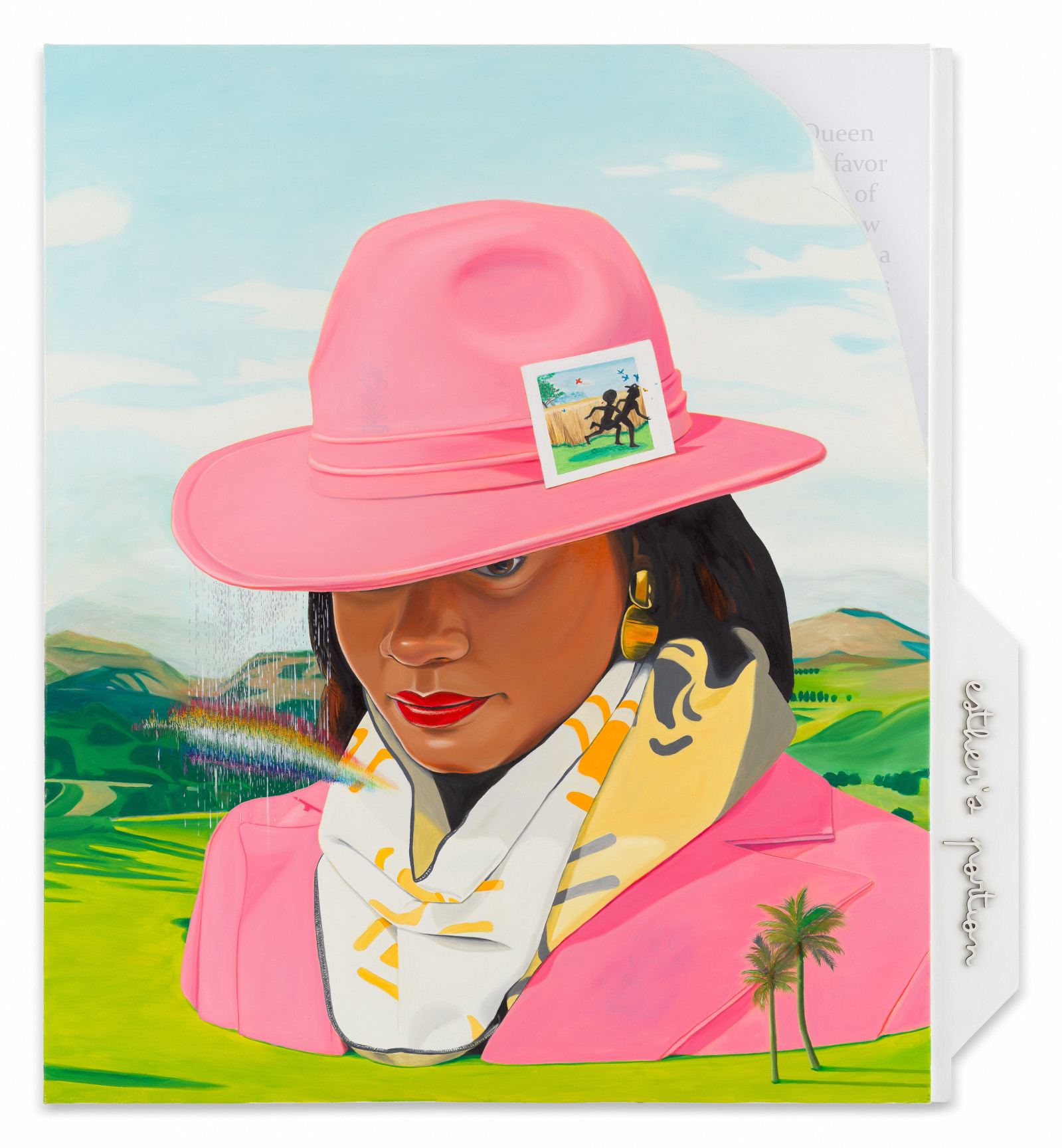 Fresh Dew, Fresh Leaf, Fresh Monarch, 2024, Oil, acrylic, and glitter on canvas, 72 x 66 inches, 182.9 x 167.6 cm, MMG#36852