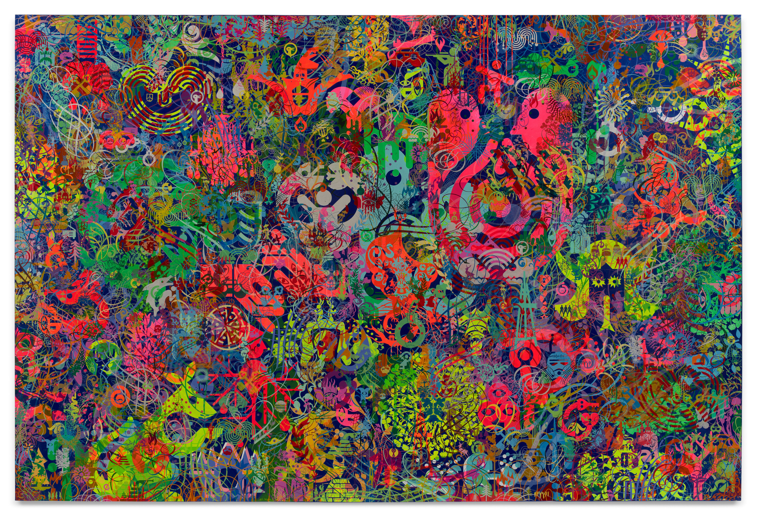 Only a Thief Thinks Everybody Steals, 2008, Acrylic on canvas, 96 x 143 1/4 inches, 243.8 x 365.8 cm,&nbsp;MMG#35529