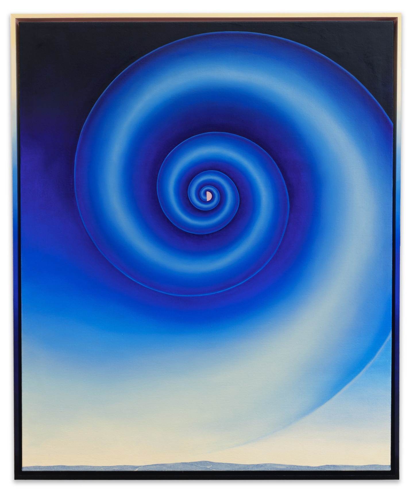 Singularity, 2024, Oil on linen in painted wood frame, 35 x 29 inches,