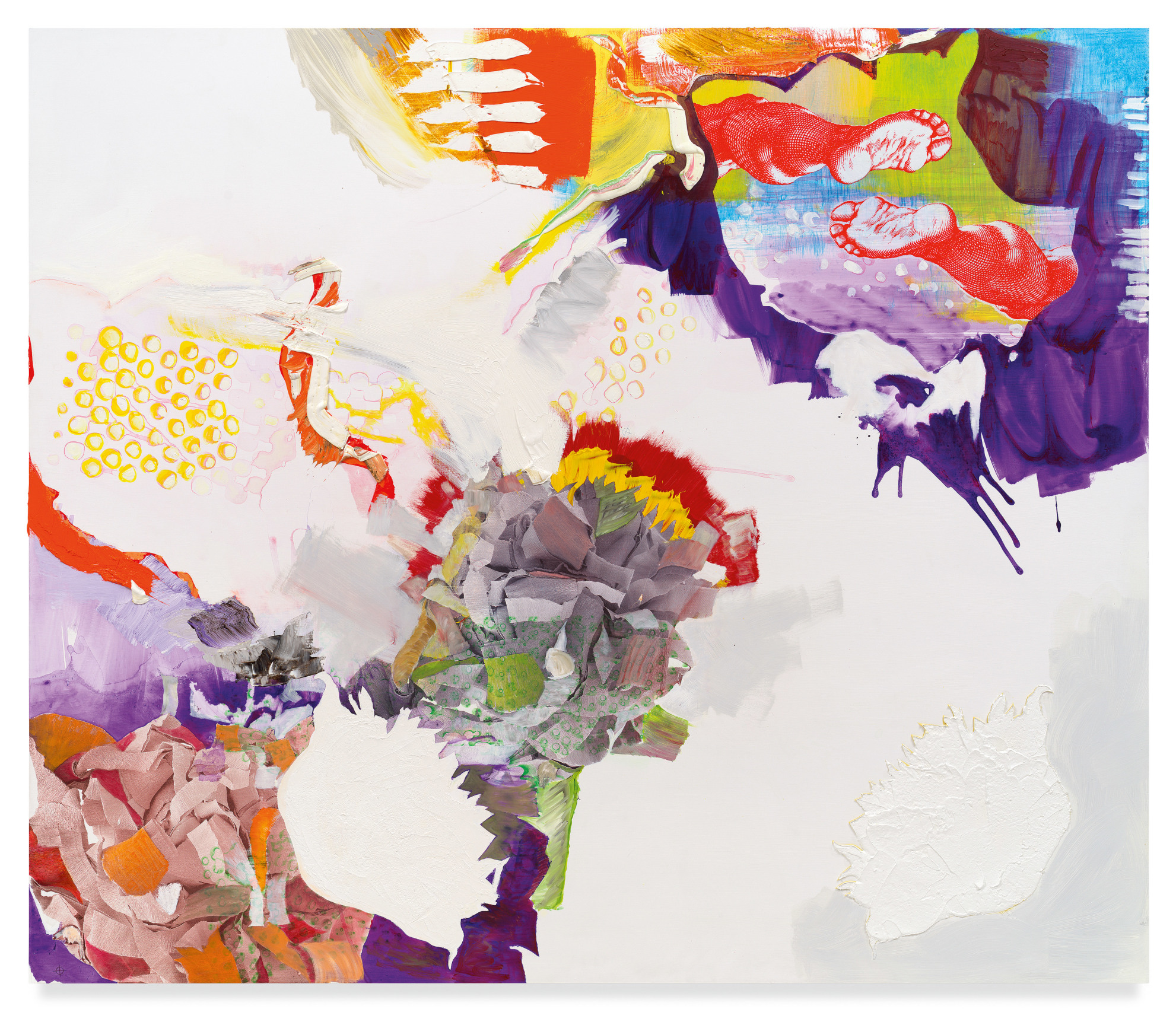 heliopedi 3, 2023, Oil and silkscreen on wood, 67 x 78 3/4 inches, 170.2 x 200 cm, MMG#35713