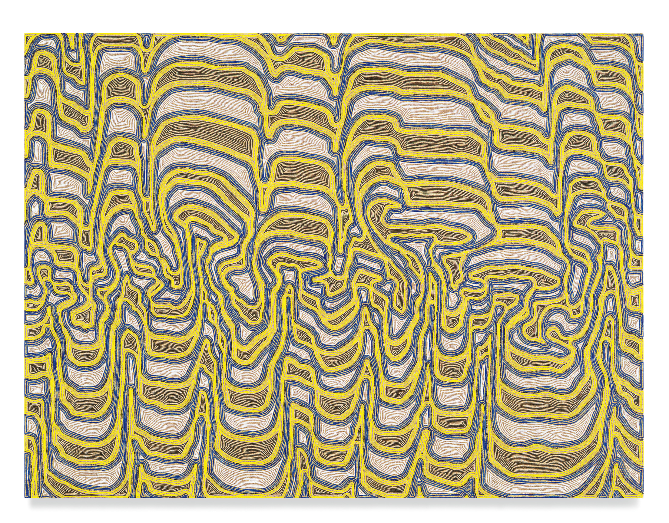 Infolded Ridgeling, 2020, Charcoal and acrylic on linen, 36 x 48 inches, 91.4 x 121.9 cm, MMG#33980