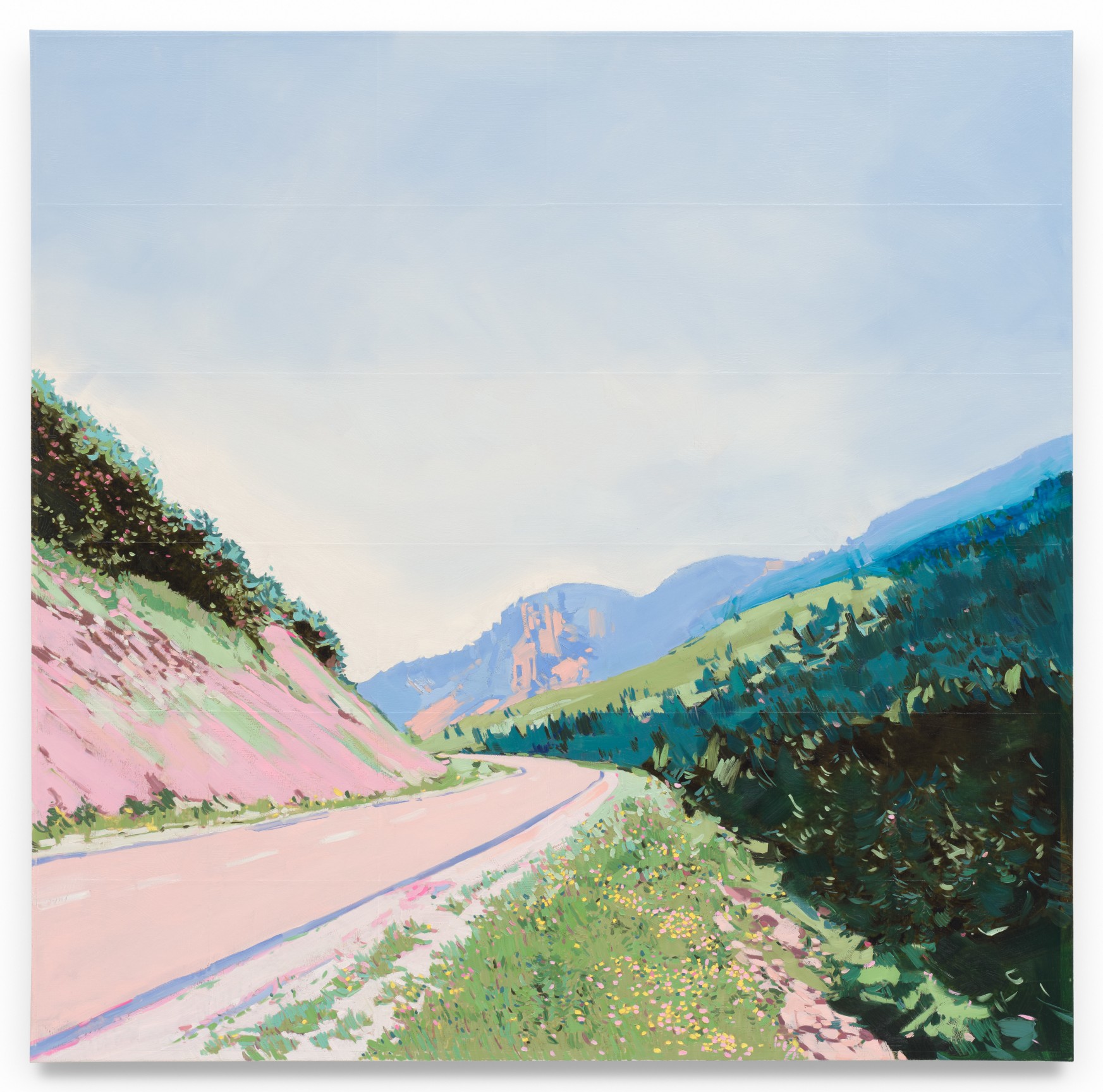 Bend in the Road, 2023, Mixed media oil on canvas, 51 x 51 inches, 129.5 x 129.5 cm,&nbsp;MMG#36650