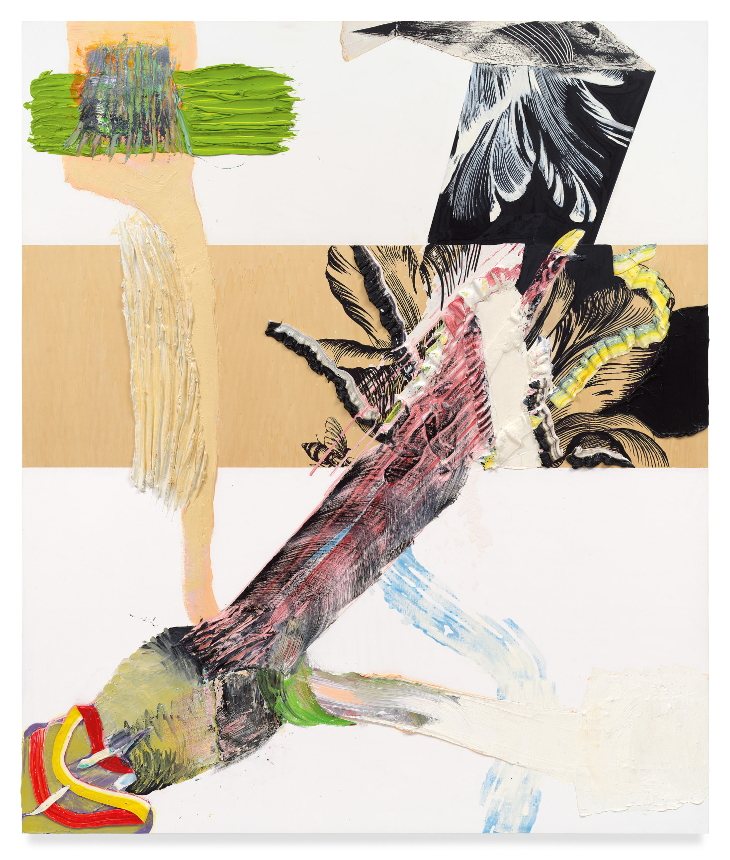 schwarze blumen JO, 2006, Oil and silkscreen on wood, 78 3/4 x 67 inches, 200 x 170.2 cm, MMG#35686