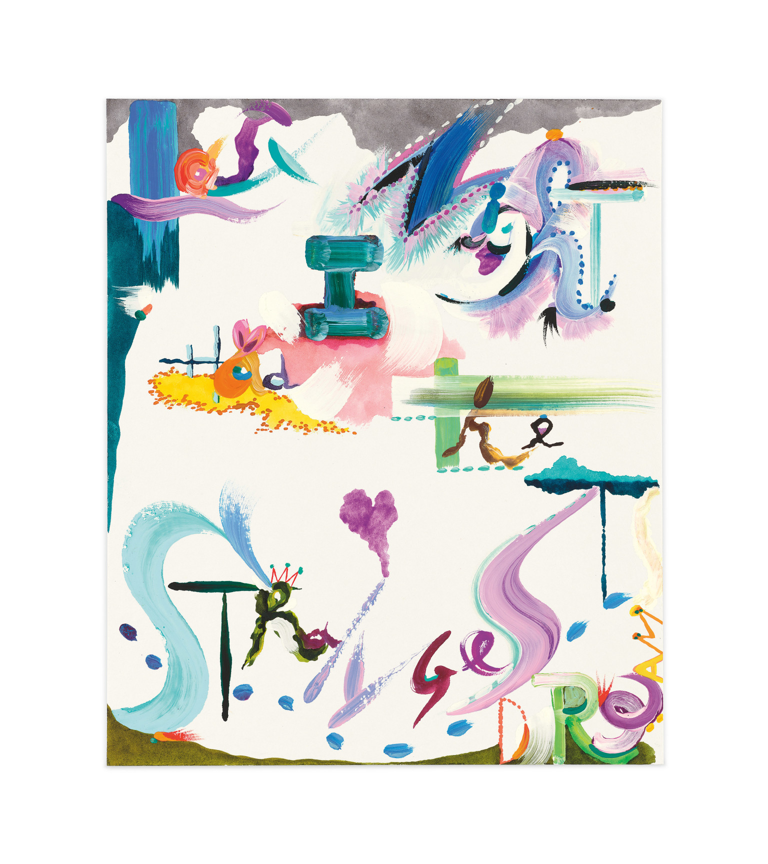 Drawing (last night I had the strangest dream), 2022, Gouache and watercolor on paper, 11 3/4 x 9 7/8 inches,&nbsp;MMG#34627