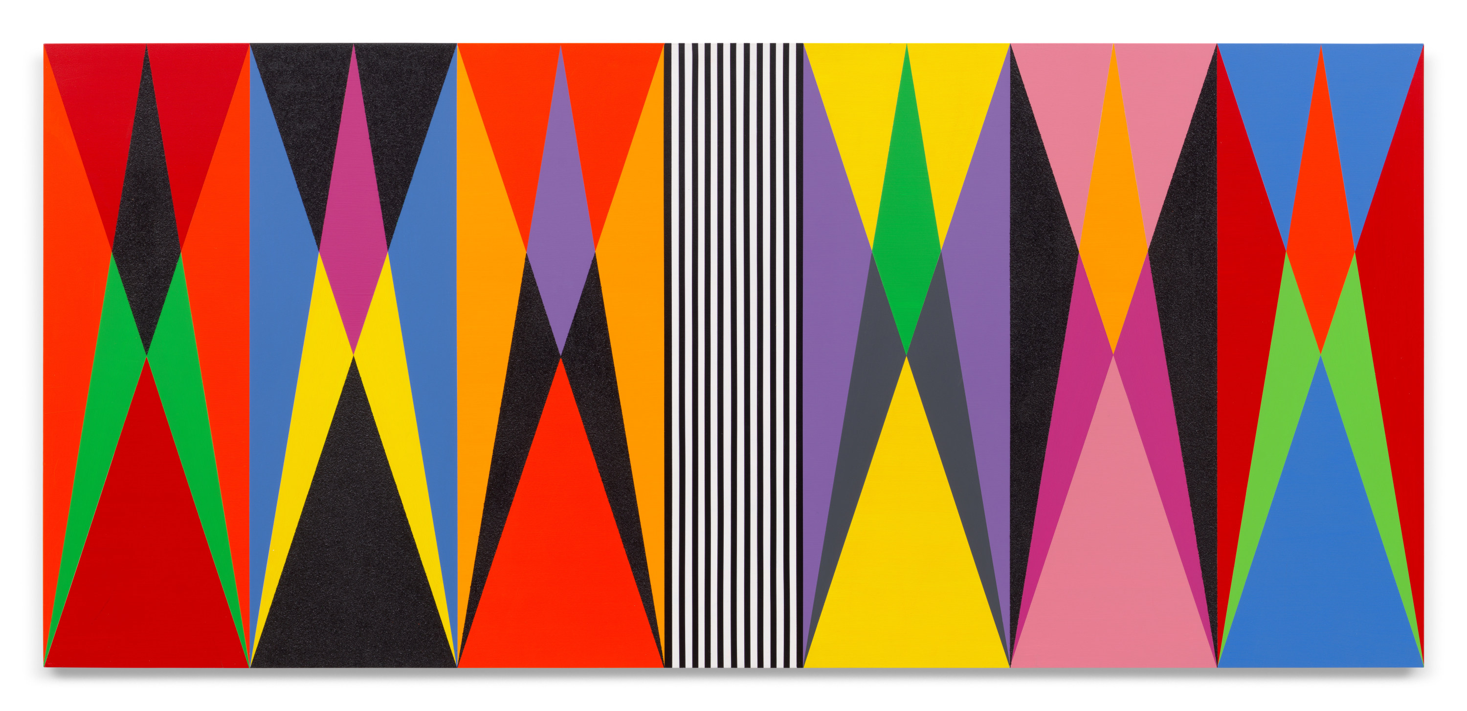 Untitled (Kind of Blue), 2023, Acrylic paint and glitter on wood panel, 36 x 80 inches, 91.4 x 203.2 cm, MMG#36358