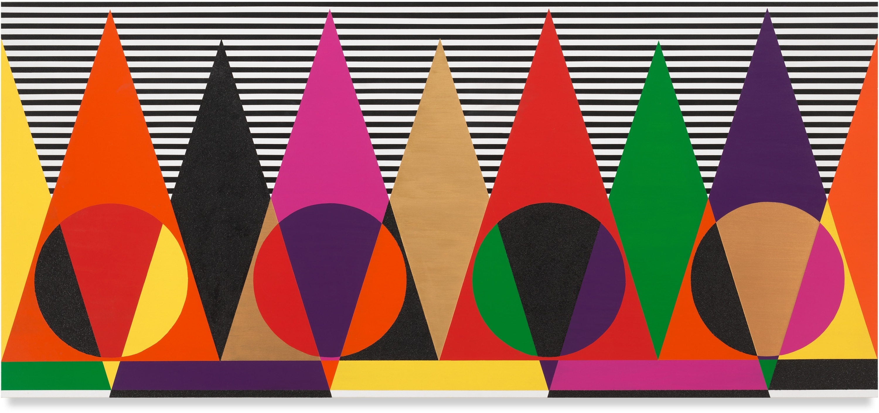 Untitled (Young Mystics), 2020, Acrylic paint on wood, 36 x 80 inches, 91.4 x 203.2 cm,&nbsp;MMG#32457