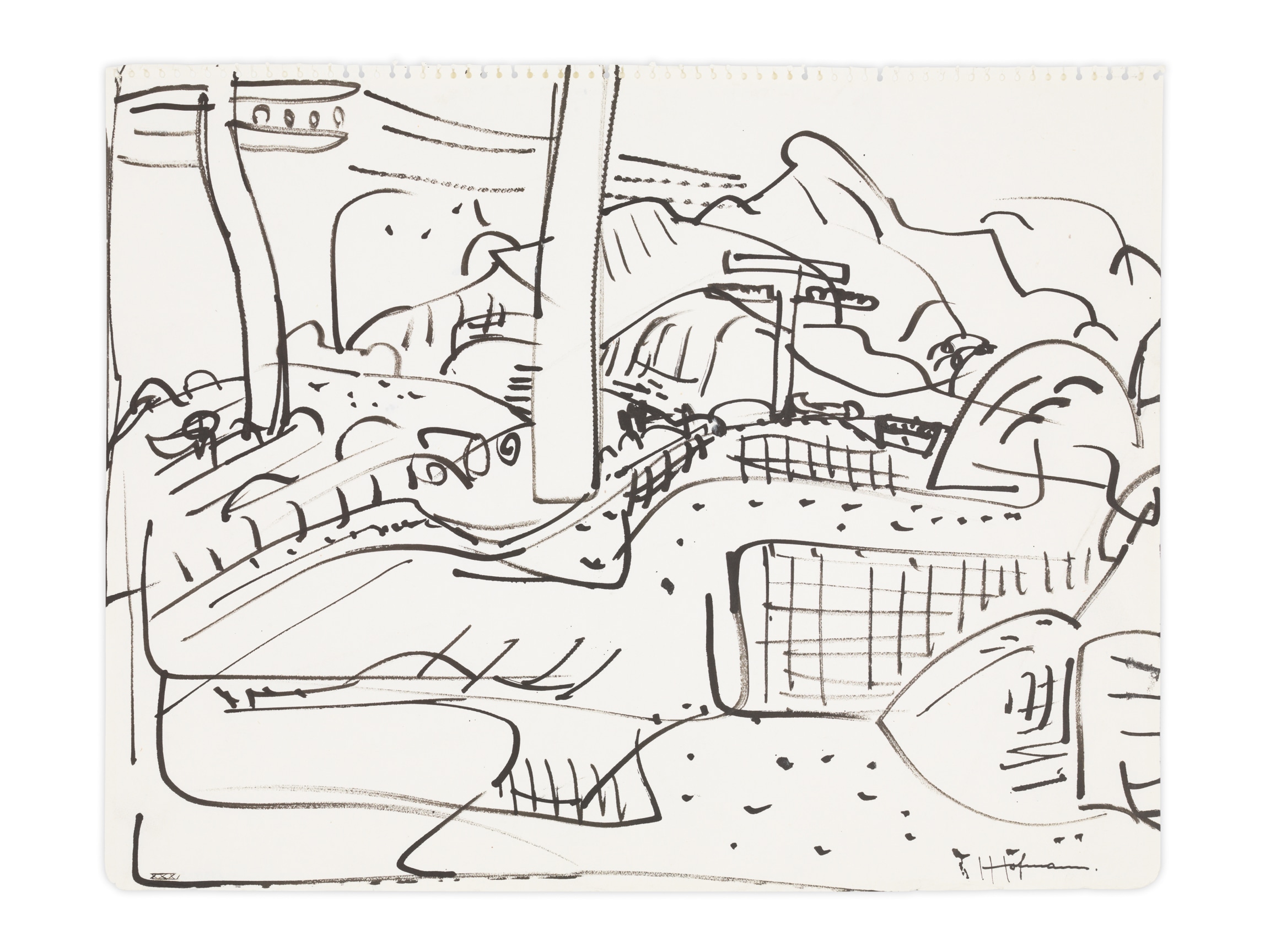 Hills (XXXI), 1931, Ink on paper, 10 1/2 x 13 1/2 inches, 26.7 x 34.3 cm