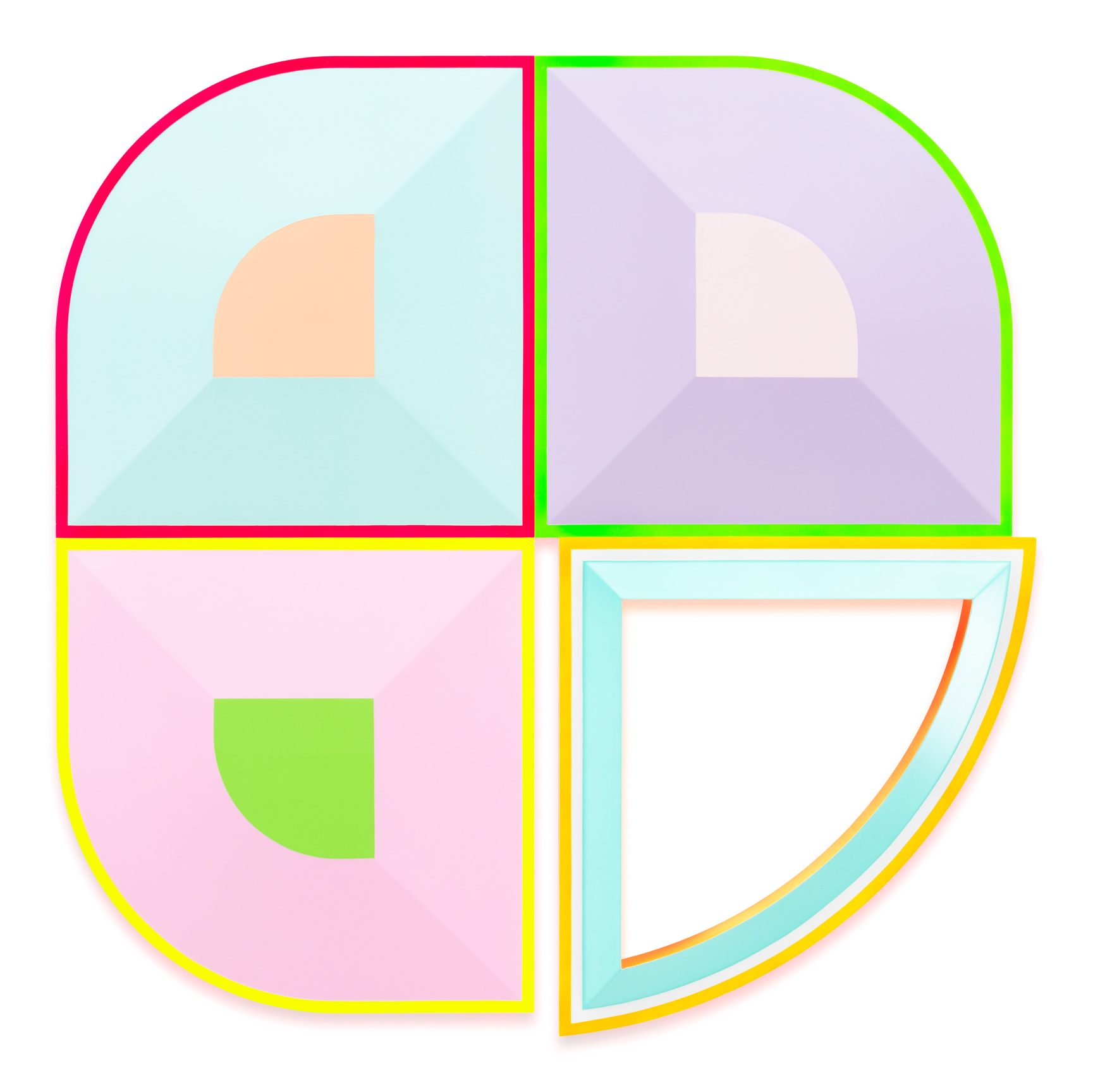 Beverly Fishman, Untitled (3@Opioid Addiction, ADHD), 2022, Urethane paint on wood, 40 1/8 x 40 inches, 101.9 x 101.6 cm, MMG#34690