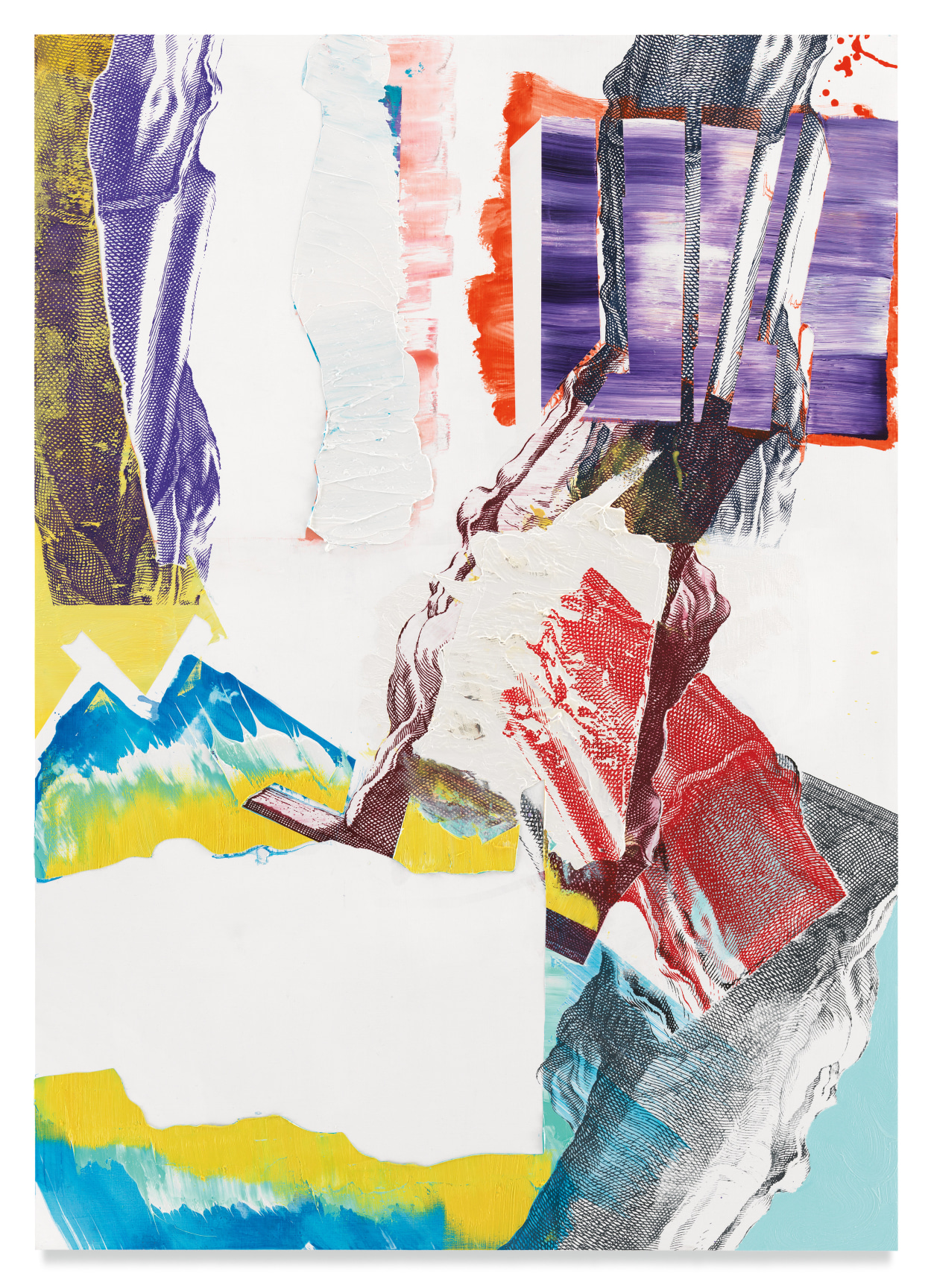 pylon LU, 2020, Oil and silkscreen on wood, 67 x 47 1/2 inches, 170.2 x 120.7 cm, MMG#32485