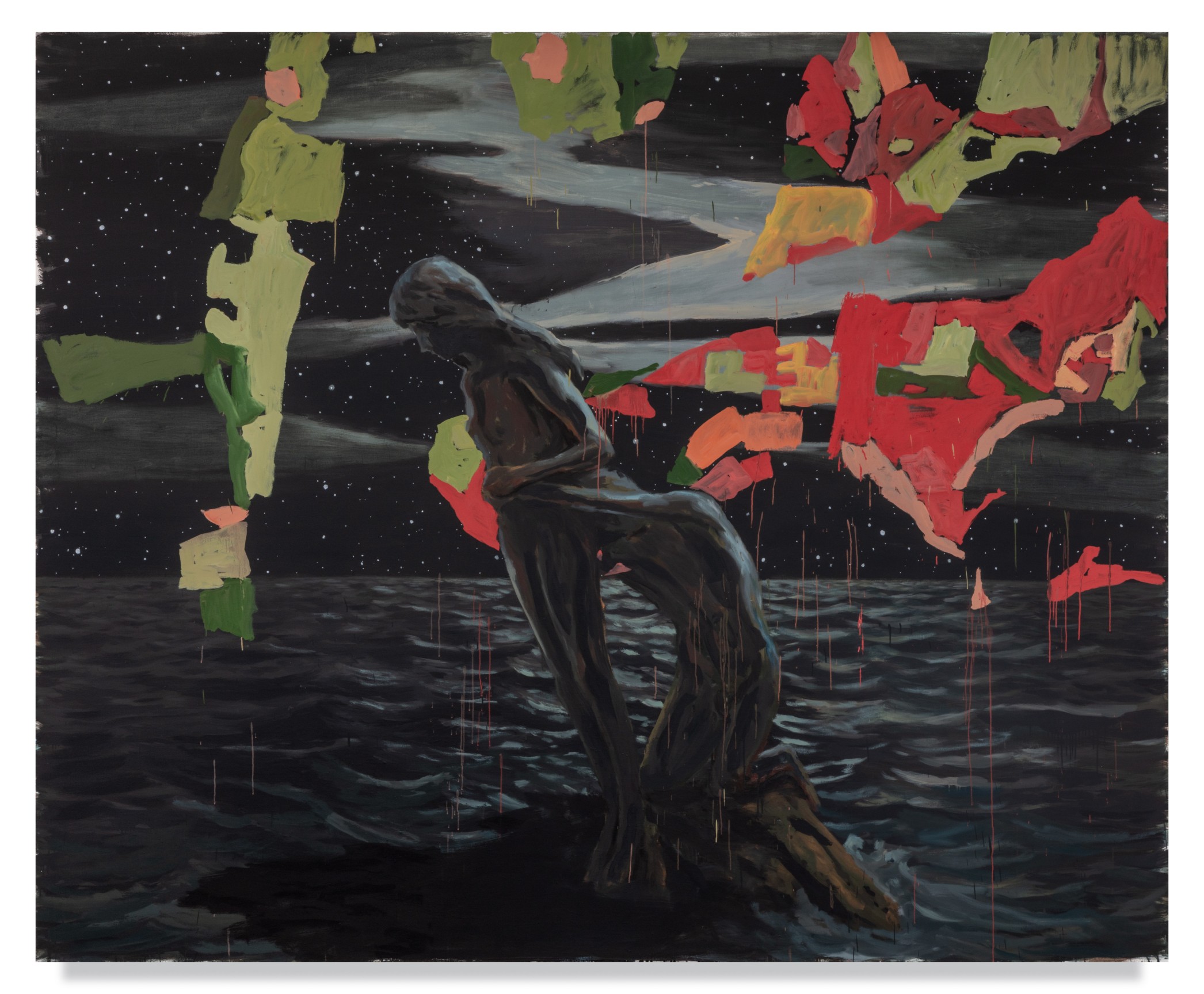 The Island, 2022, Oil and wax on canvas, 102 x 124 inches, 259.1 x 315 cm, MMG#34646